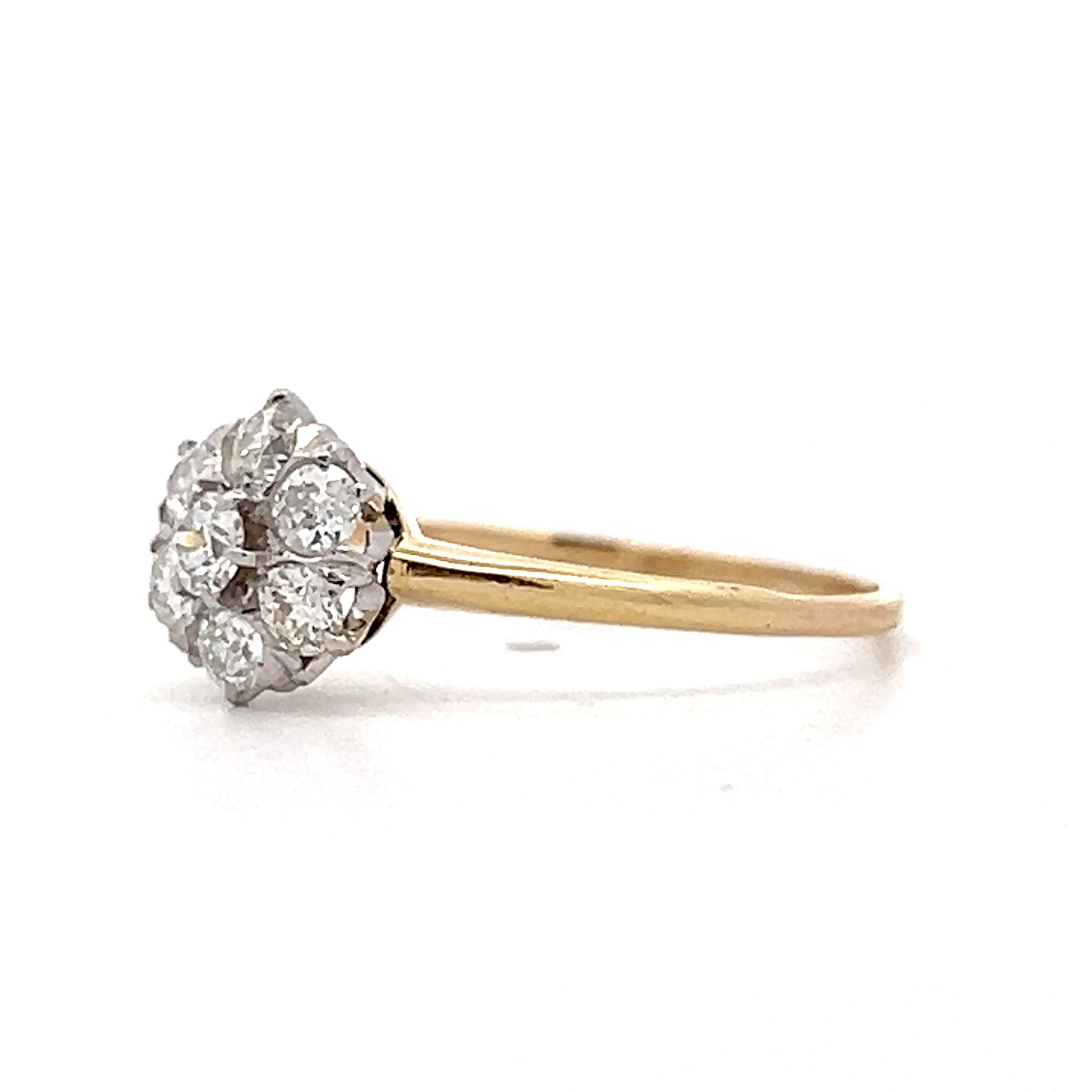 .77 Antique Victorian Halo Engagement Ring in 14k/Platinum - Image 2