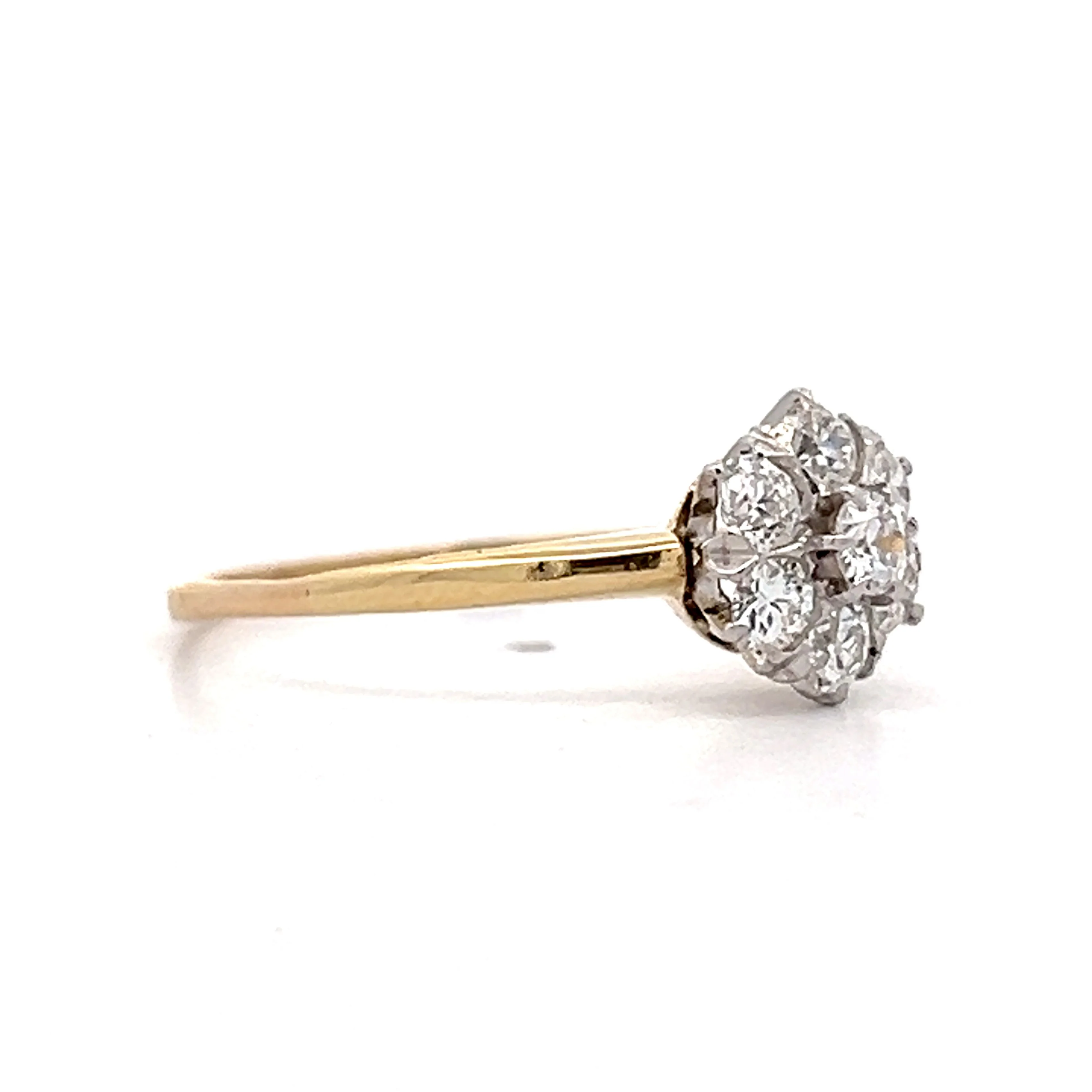 .77 Antique Victorian Halo Engagement Ring in 14k/Platinum - Image 3