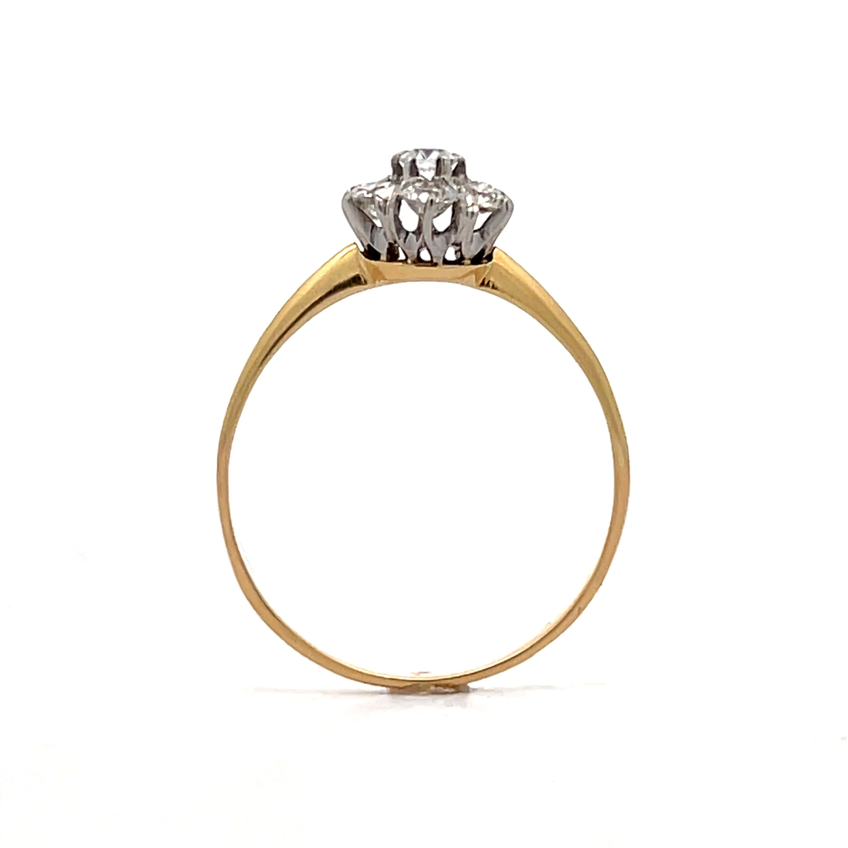 .77 Antique Victorian Halo Engagement Ring in 14k/Platinum - Image 4