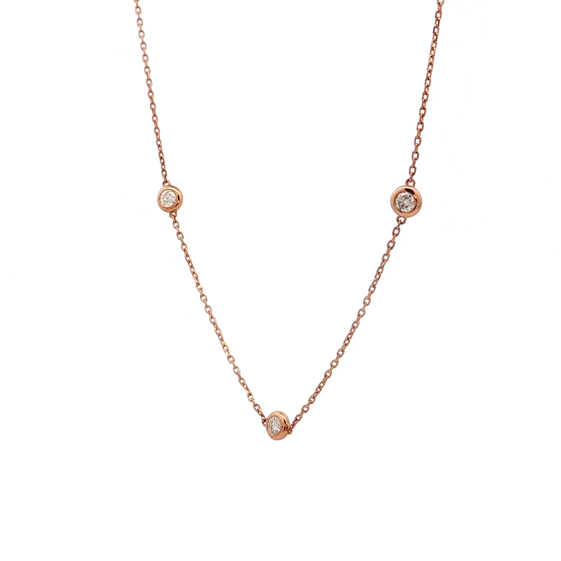 .77 Diamonds by the Yard Necklace 14k Rose Gold - Image 2
