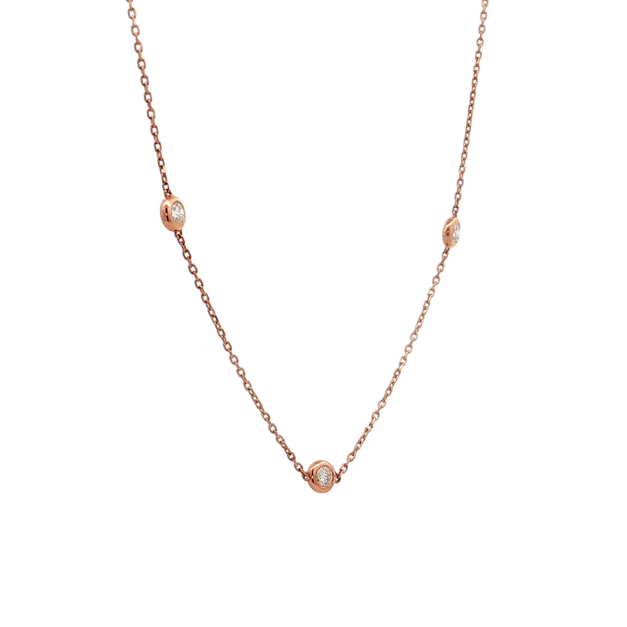 .77 Diamonds by the Yard Necklace 14k Rose Gold - Image 3