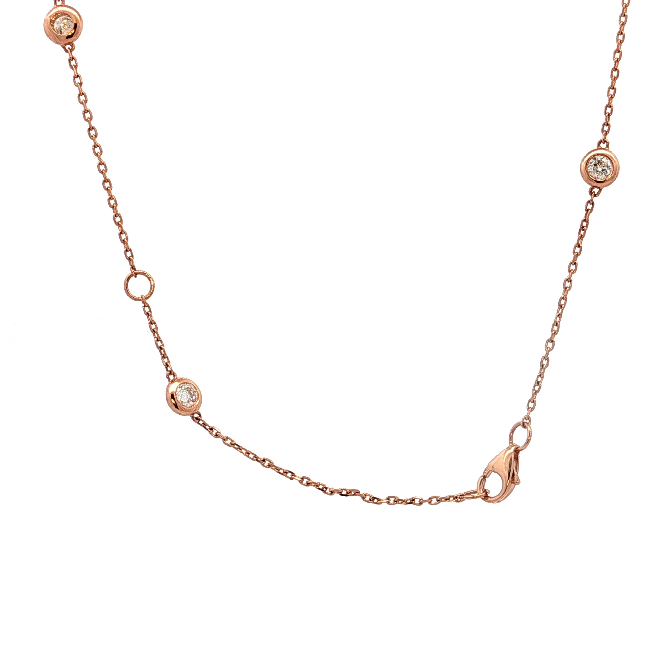 .77 Diamonds by the Yard Necklace 14k Rose Gold - Image 4