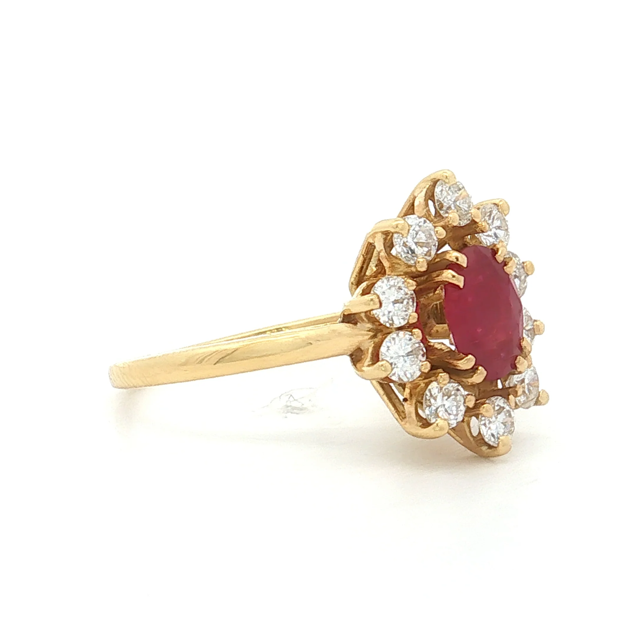 .77 GIA Burma Ruby & Diamond Halo Cocktail Ring 18k - Image 3