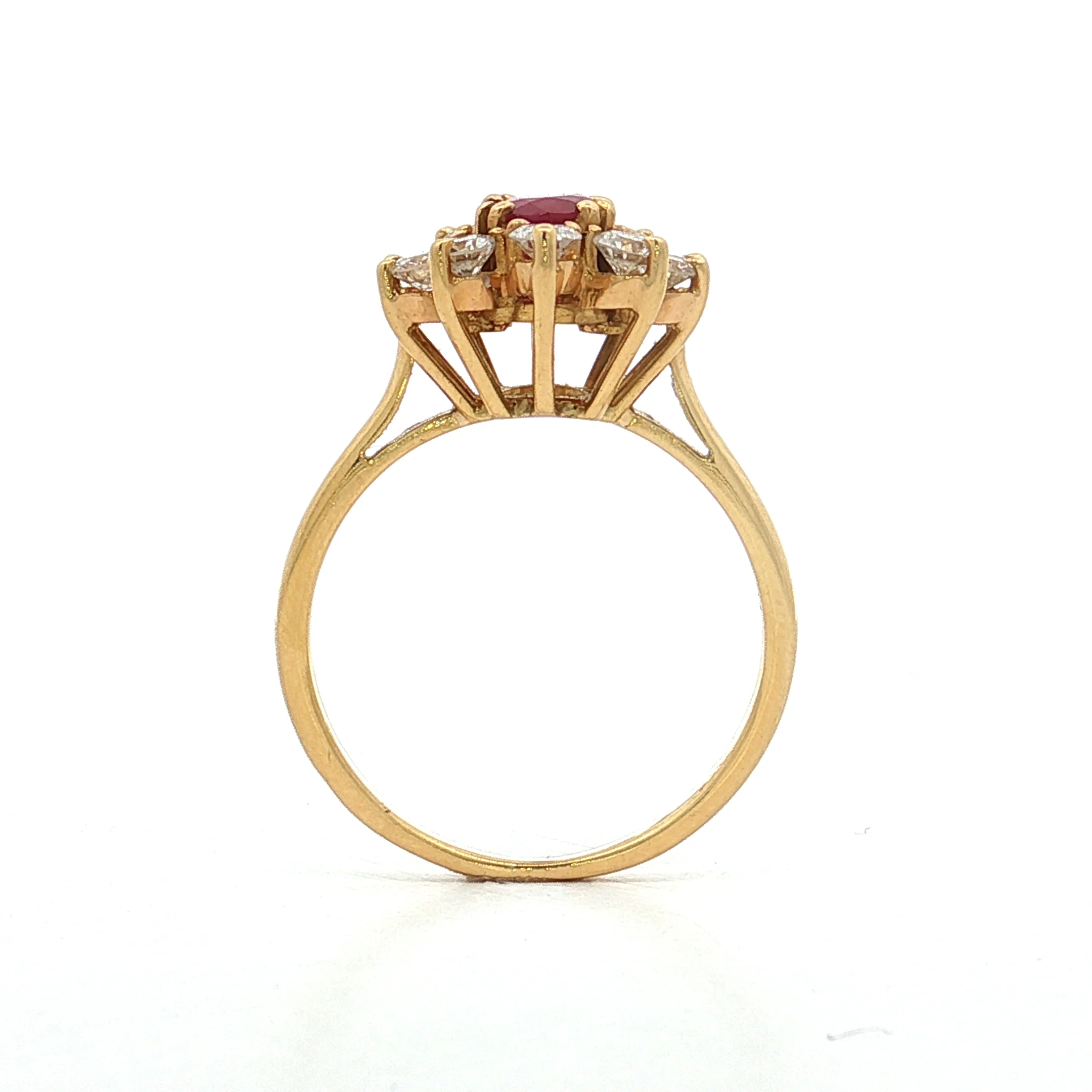 .77 GIA Burma Ruby & Diamond Halo Cocktail Ring 18k - Image 4