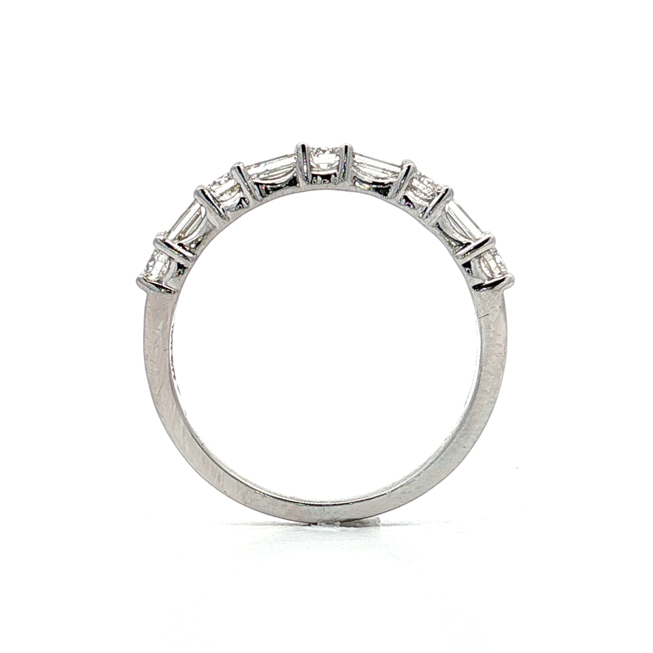 .78 Baguette & Round Diamond Wedding Band in 14k - Image 4