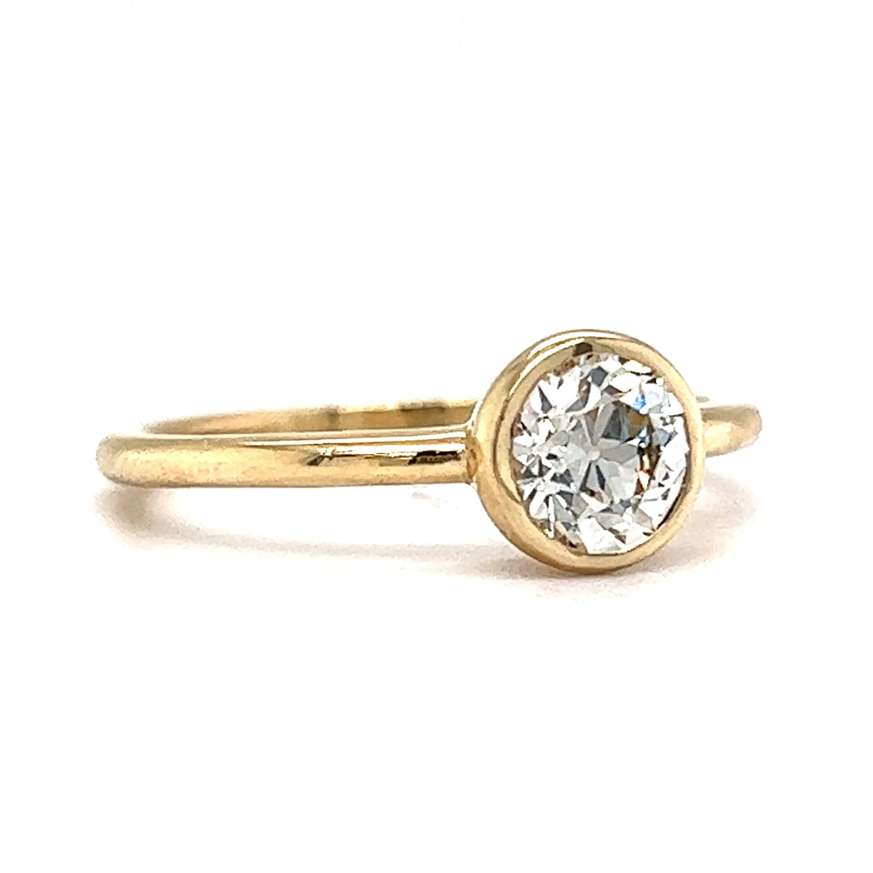 .78 Old European Cut Diamond Engagement Ring in 14k Yellow Gold - Image 3