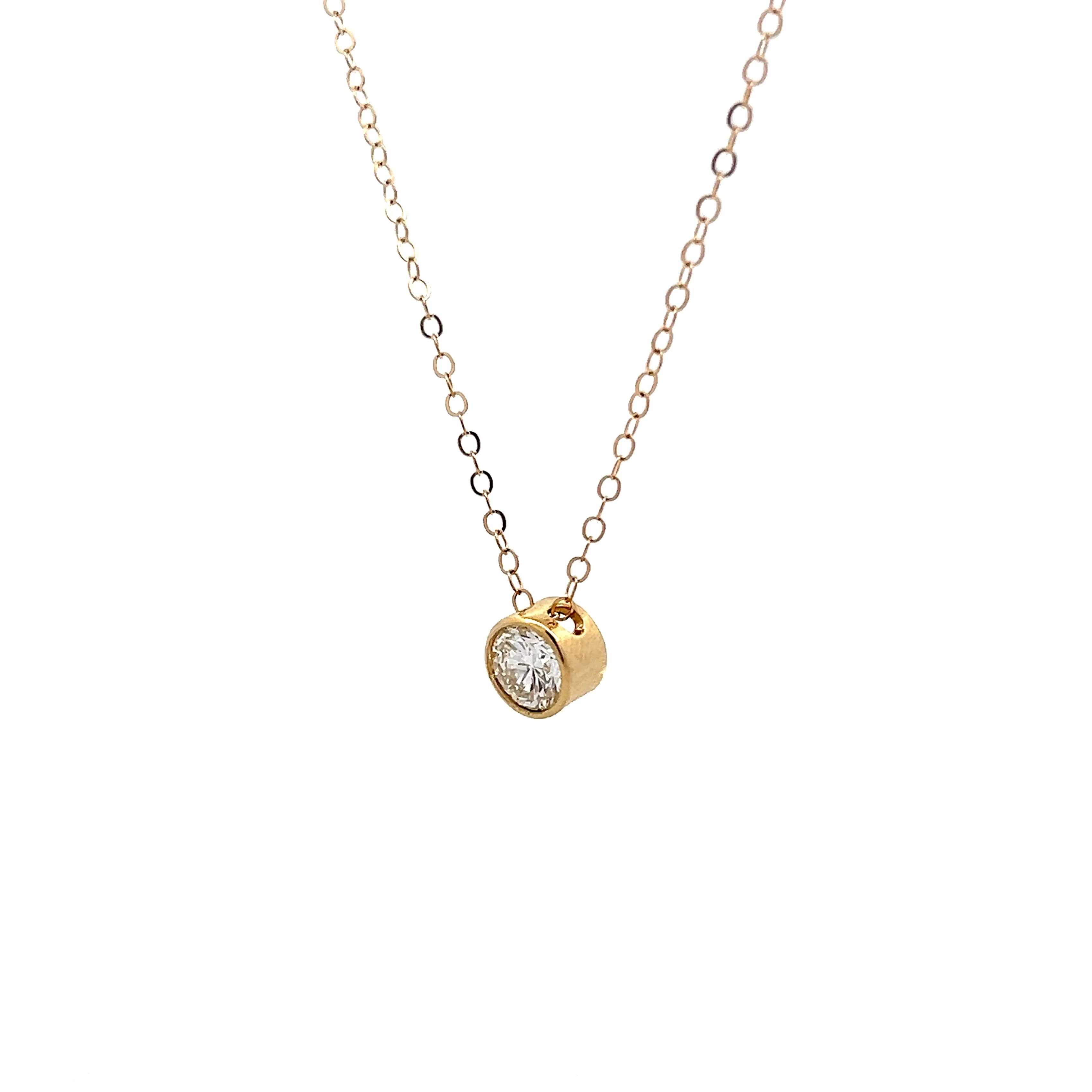 .78 Round Brilliant Diamond Pendant in 14k Yellow Gold - Image 2