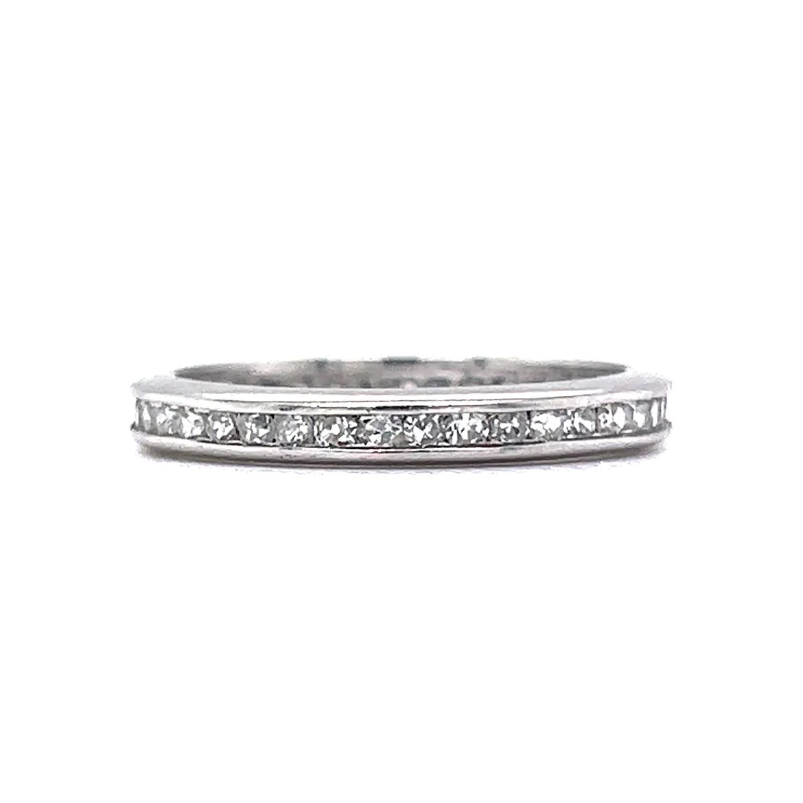 .78 Antique Art Deco Diamond Eternity Wedding Band in Platinum