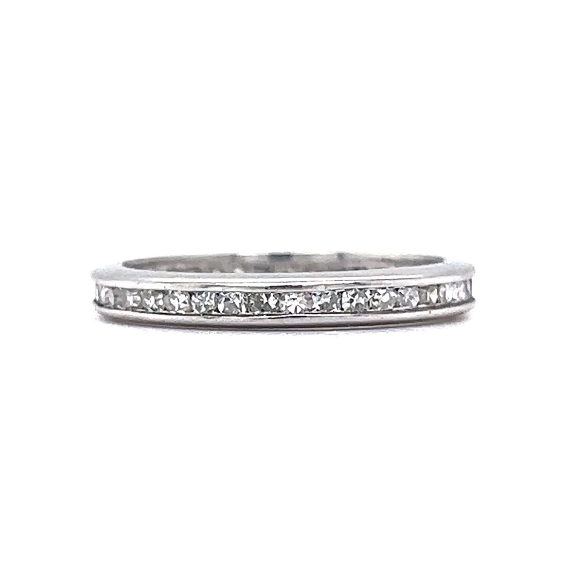 .78 Antique Art Deco Diamond Eternity Wedding Band in Platinum - Image 2