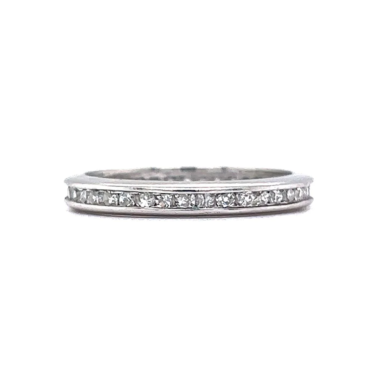 .78 Antique Art Deco Diamond Eternity Wedding Band in Platinum - Image 3