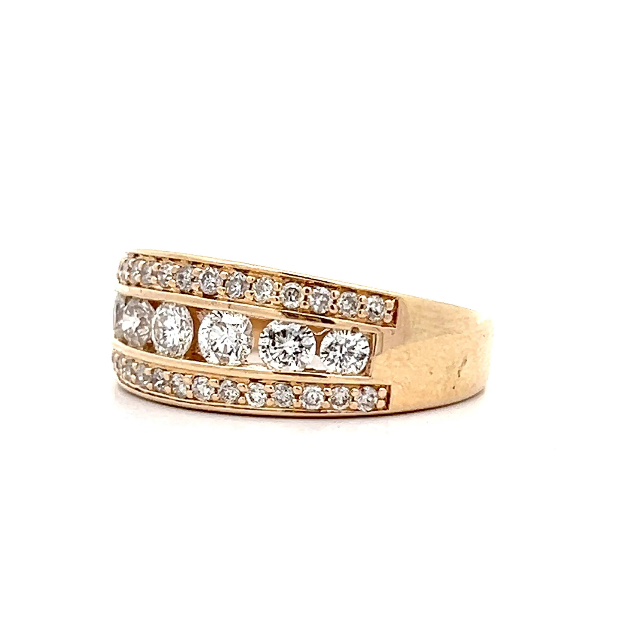 .79 Diamond Cocktail Band in 14k Yellow Gold - Image 2
