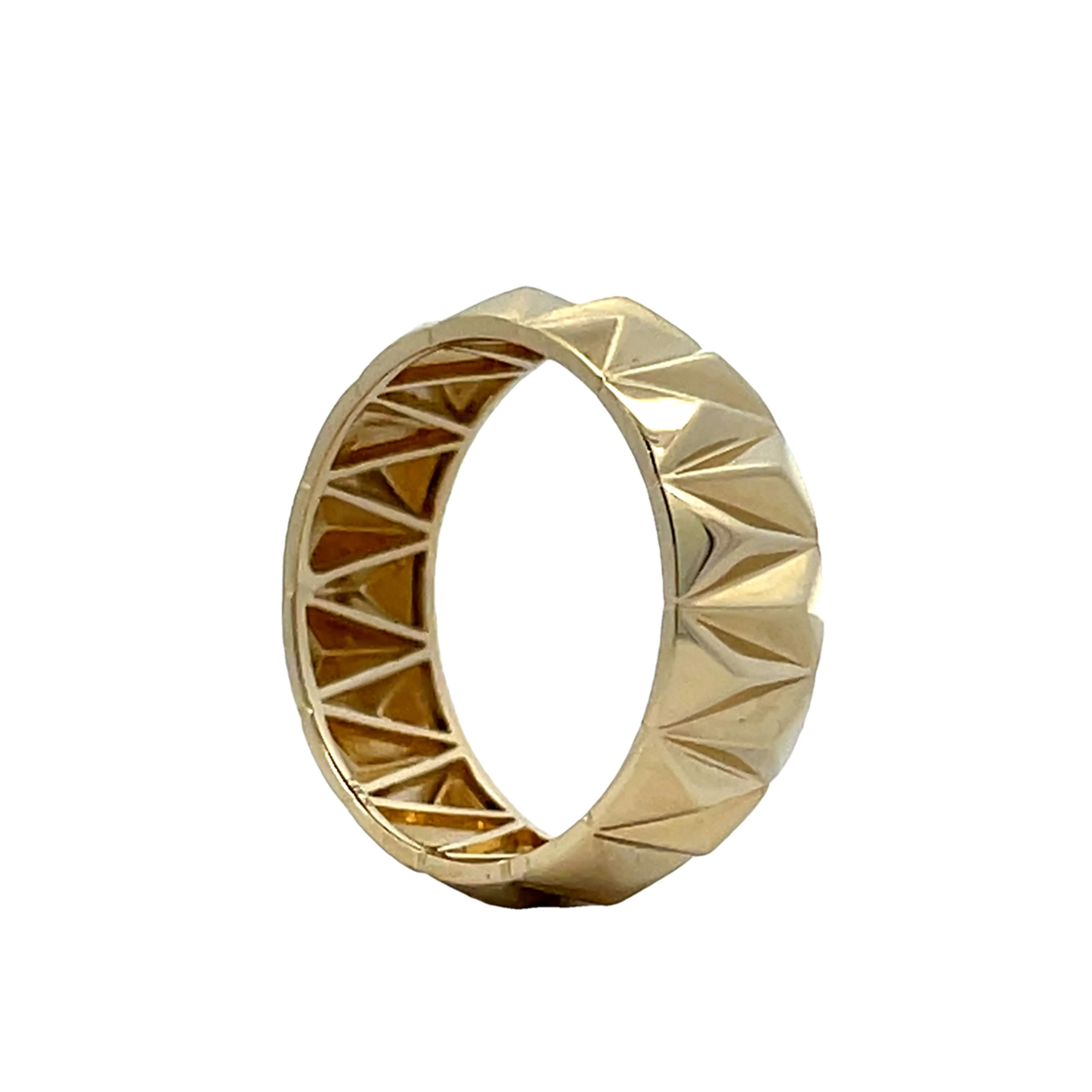 7mm Vintage Inspired Triangular Geometric Band in 14k - Image 4