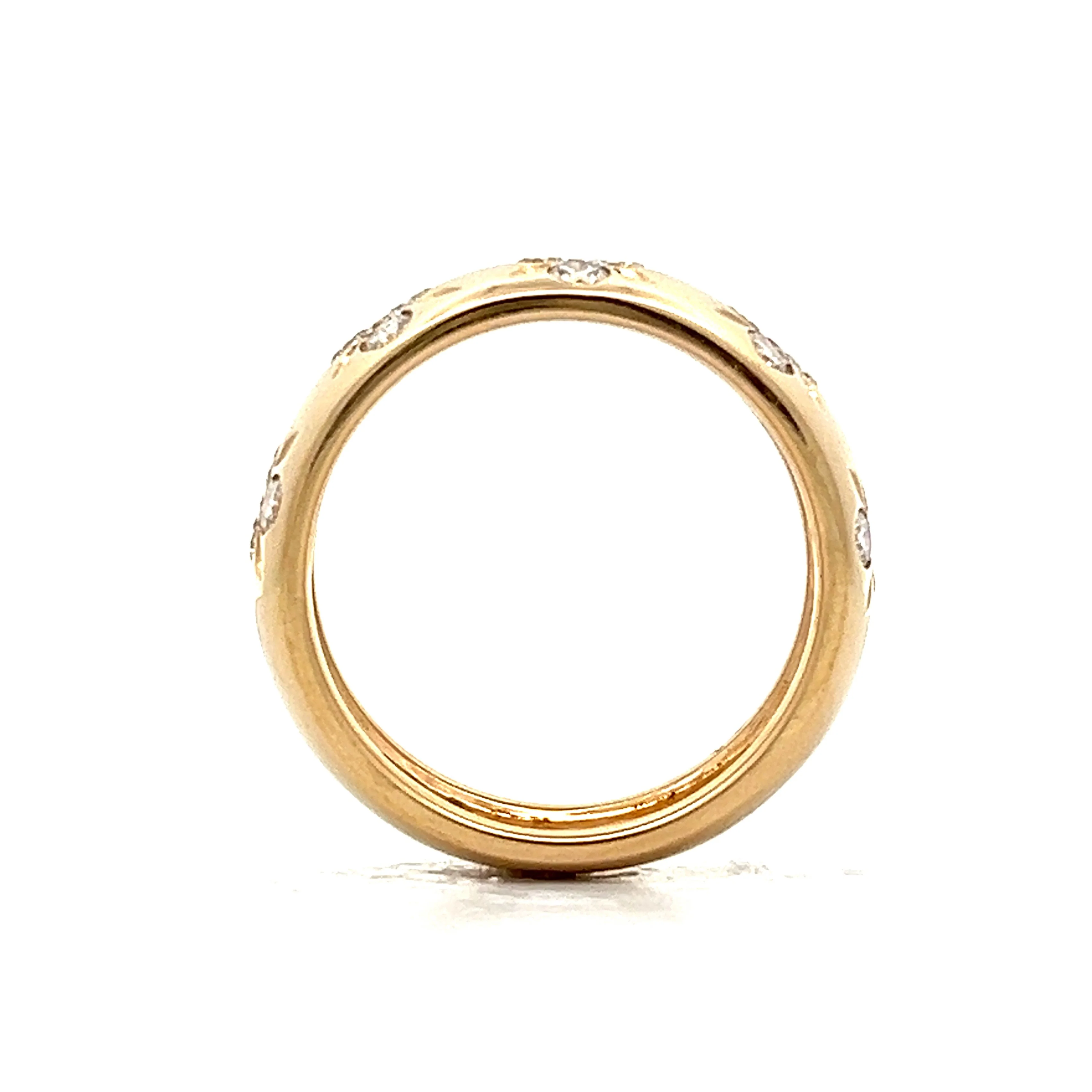 7mm Wide Diamond Floral Band in 14k Yellow Gold - Image 4
