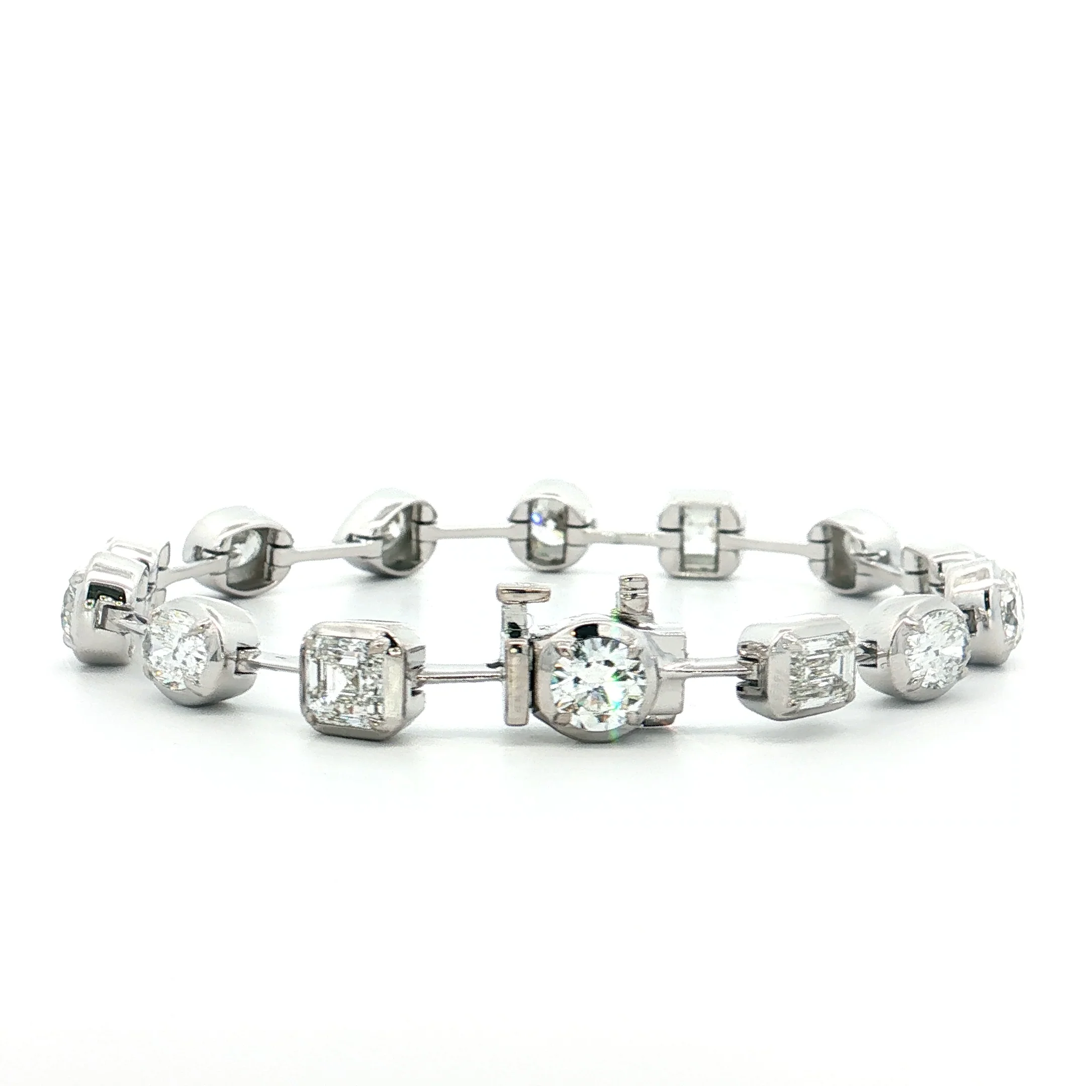 8.04 Mixed Diamond Cut Bracelet 18k White Gold - Image 3