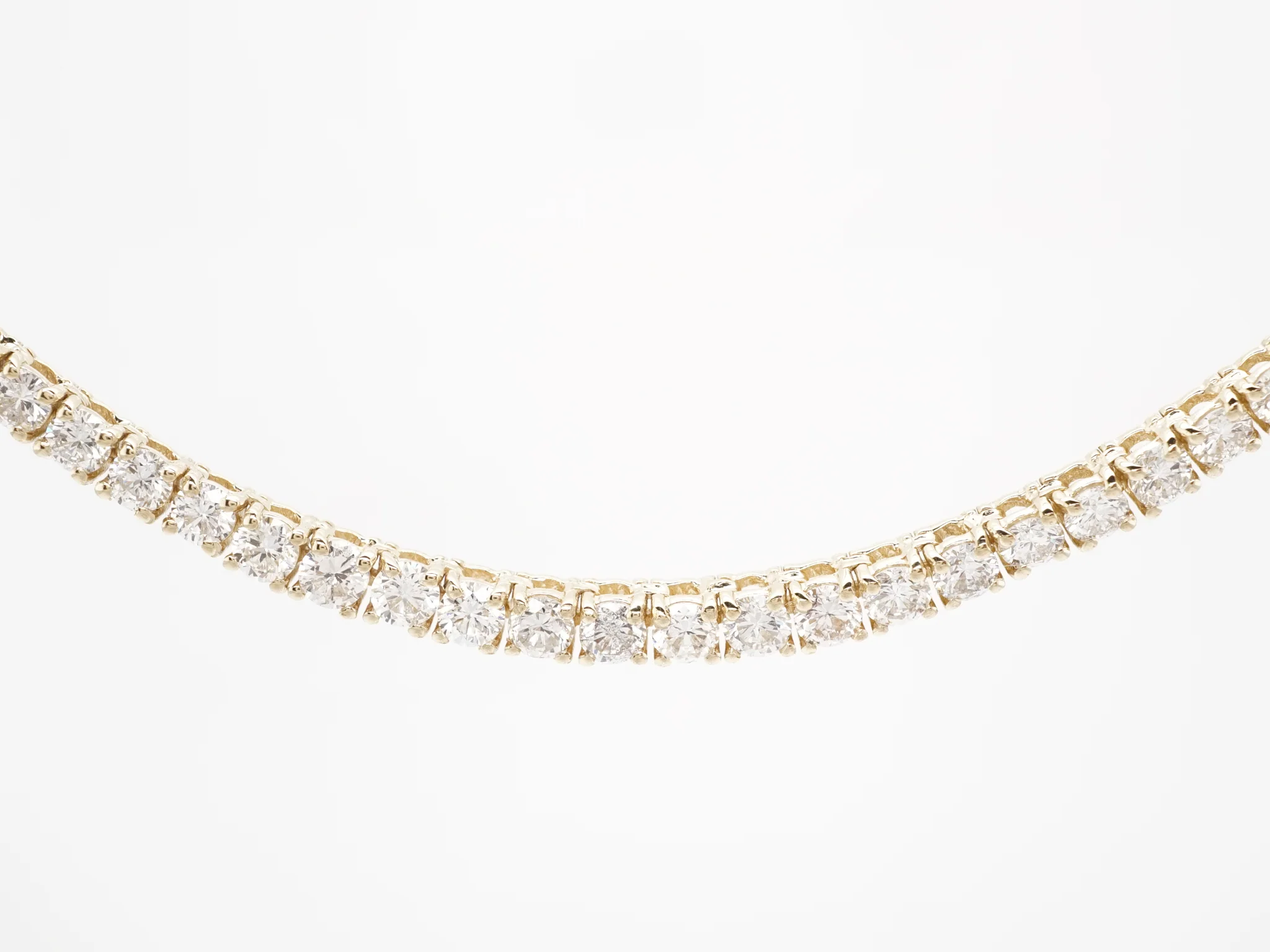 8.18 Carat Diamond Tennis Necklace in 14K Yellow Gold - Image 2