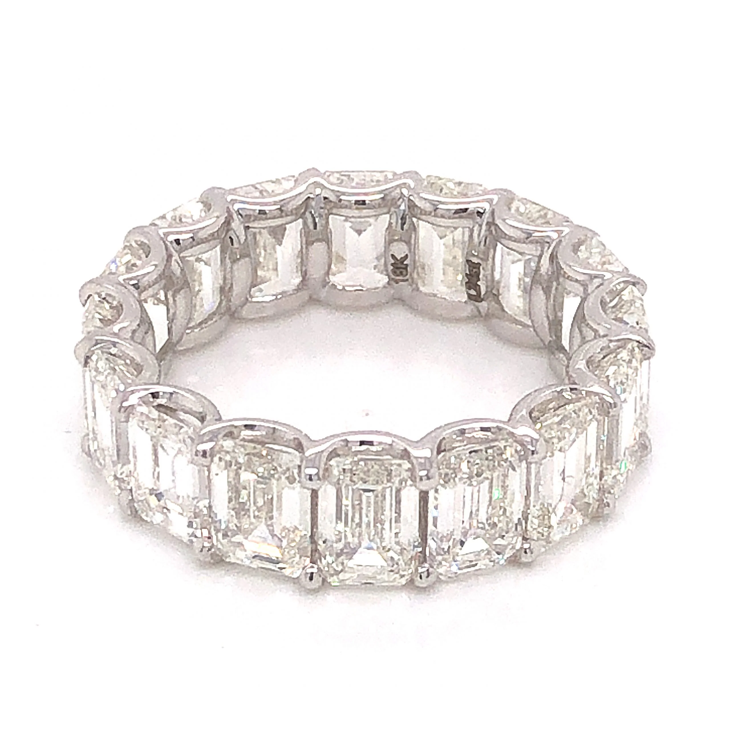 8.24 Emerald Cut Diamond Band in 18k White Gold