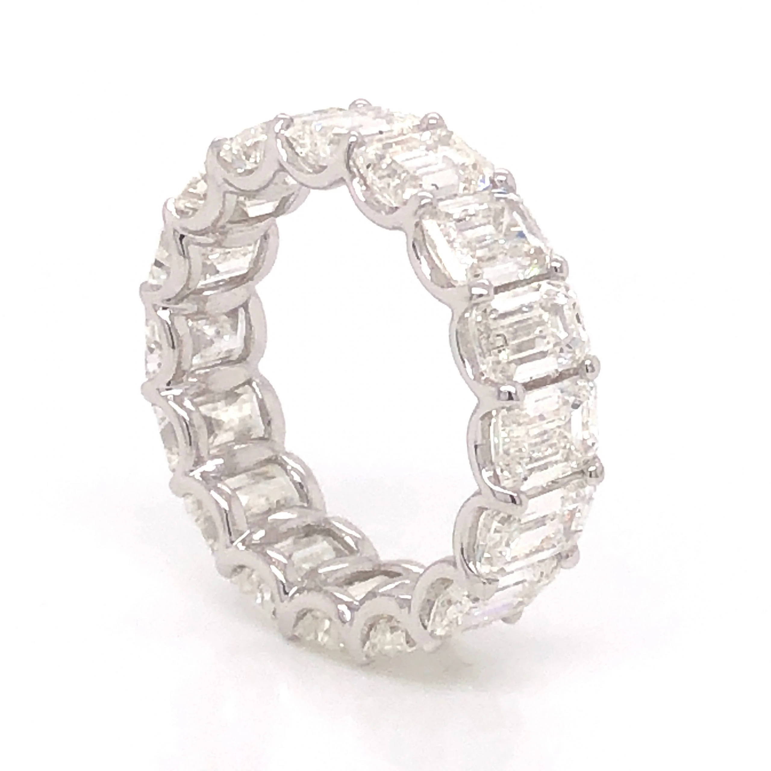 8.24 Emerald Cut Diamond Band in 18k White Gold - Image 5