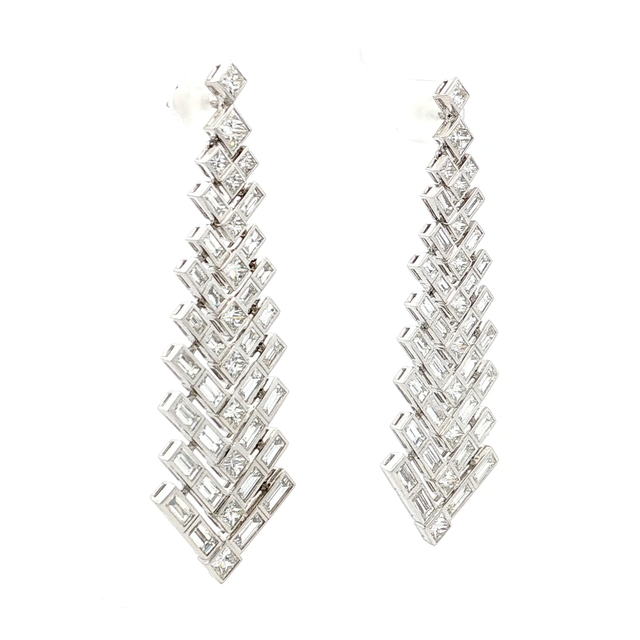 8.27 Lugano Chevron Diamond Drop Earrings 18k - Image 3