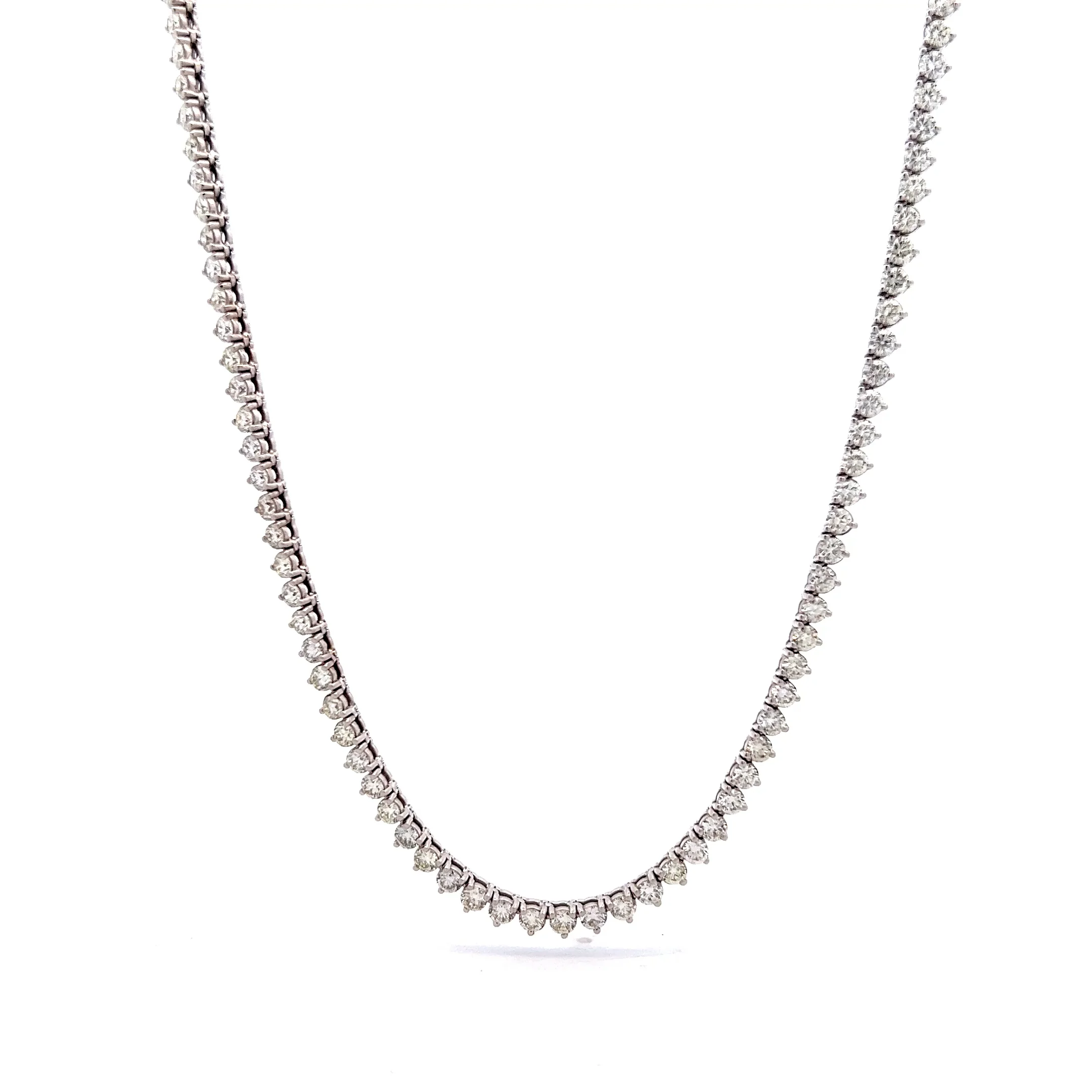 8.40 Round Brilliant  Diamond Statement Necklace in 14k