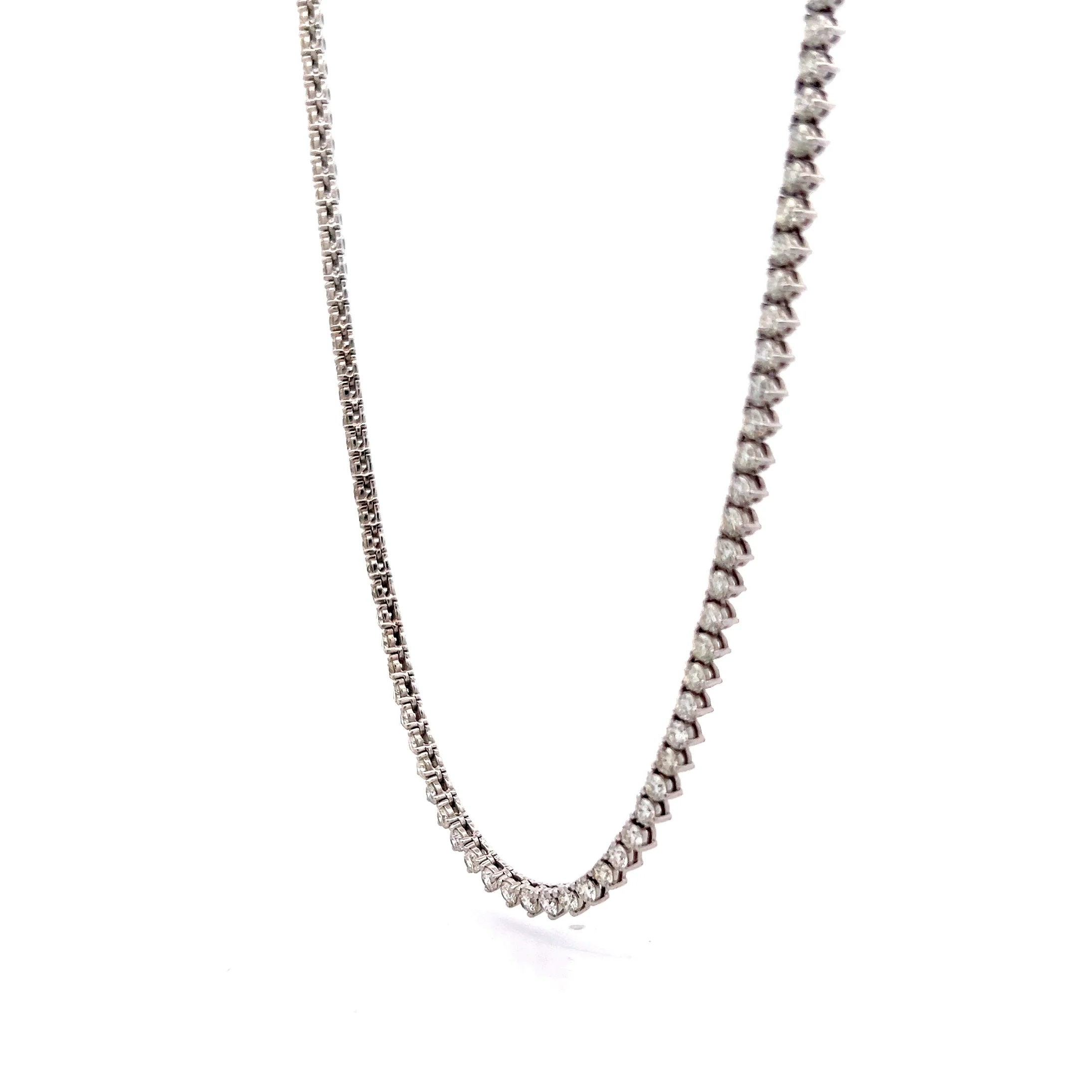 8.40 Round Brilliant  Diamond Statement Necklace in 14k - Image 2