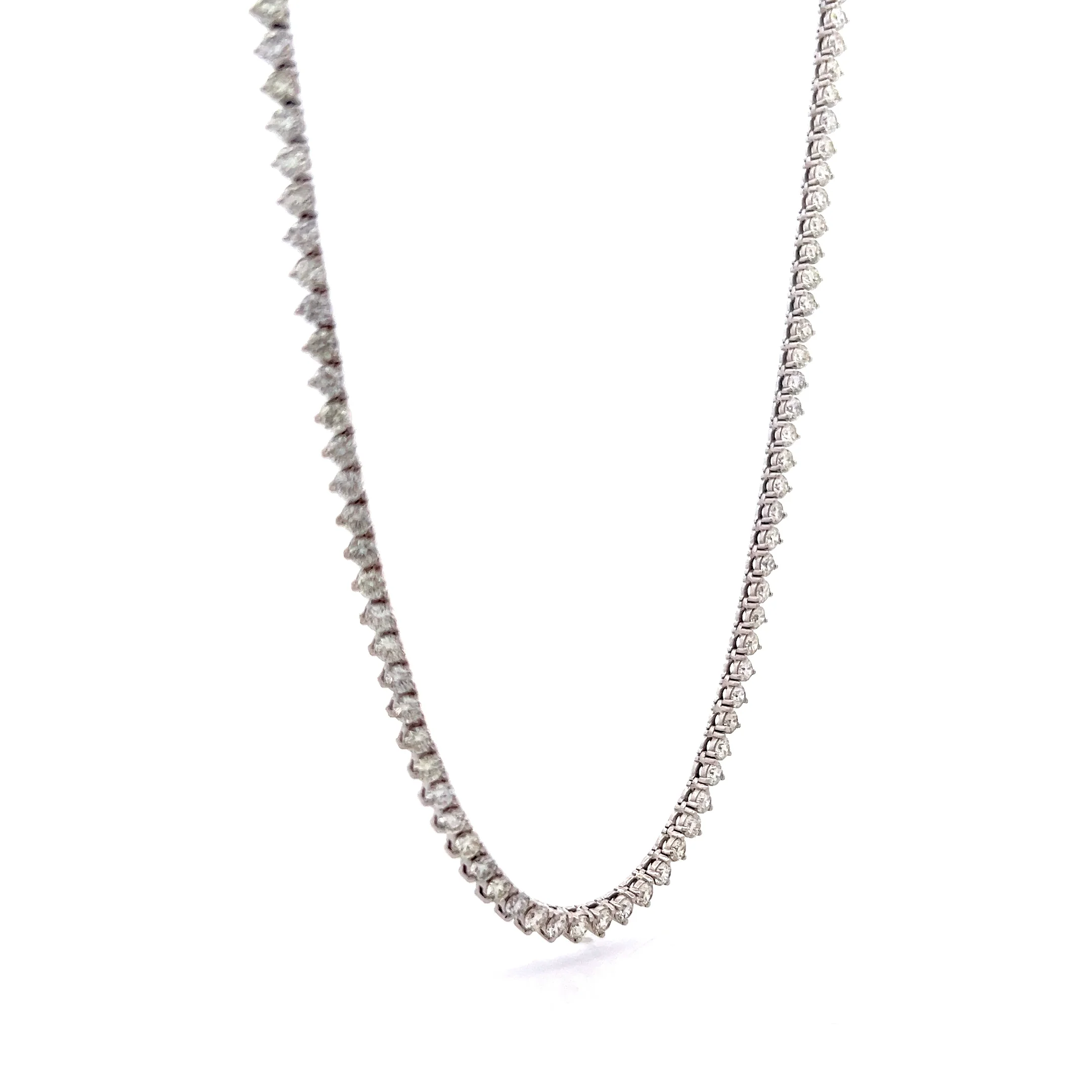 8.40 Round Brilliant  Diamond Statement Necklace in 14k - Image 3