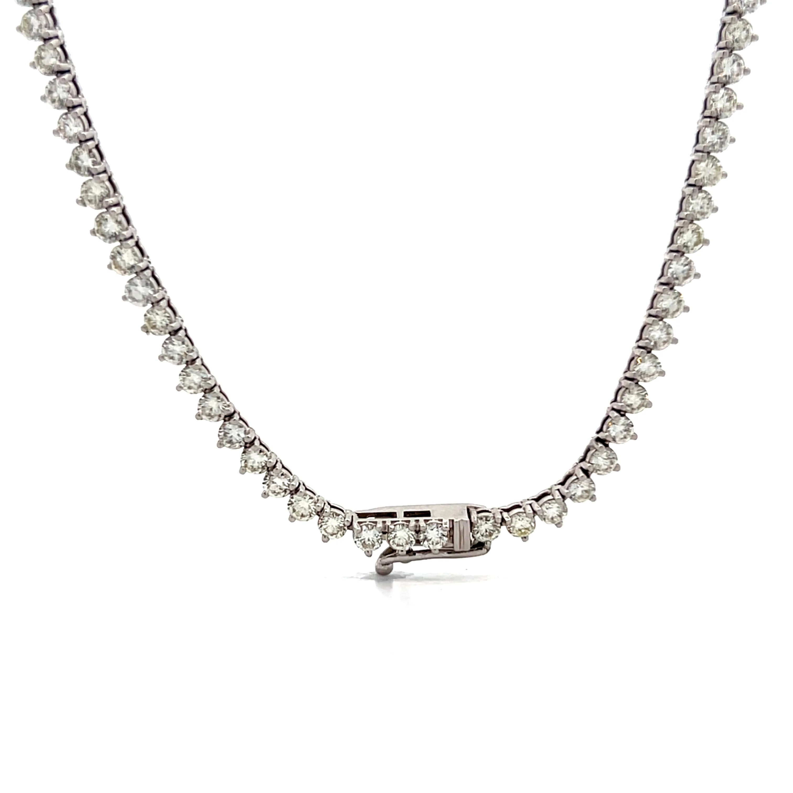 8.40 Round Brilliant  Diamond Statement Necklace in 14k - Image 4