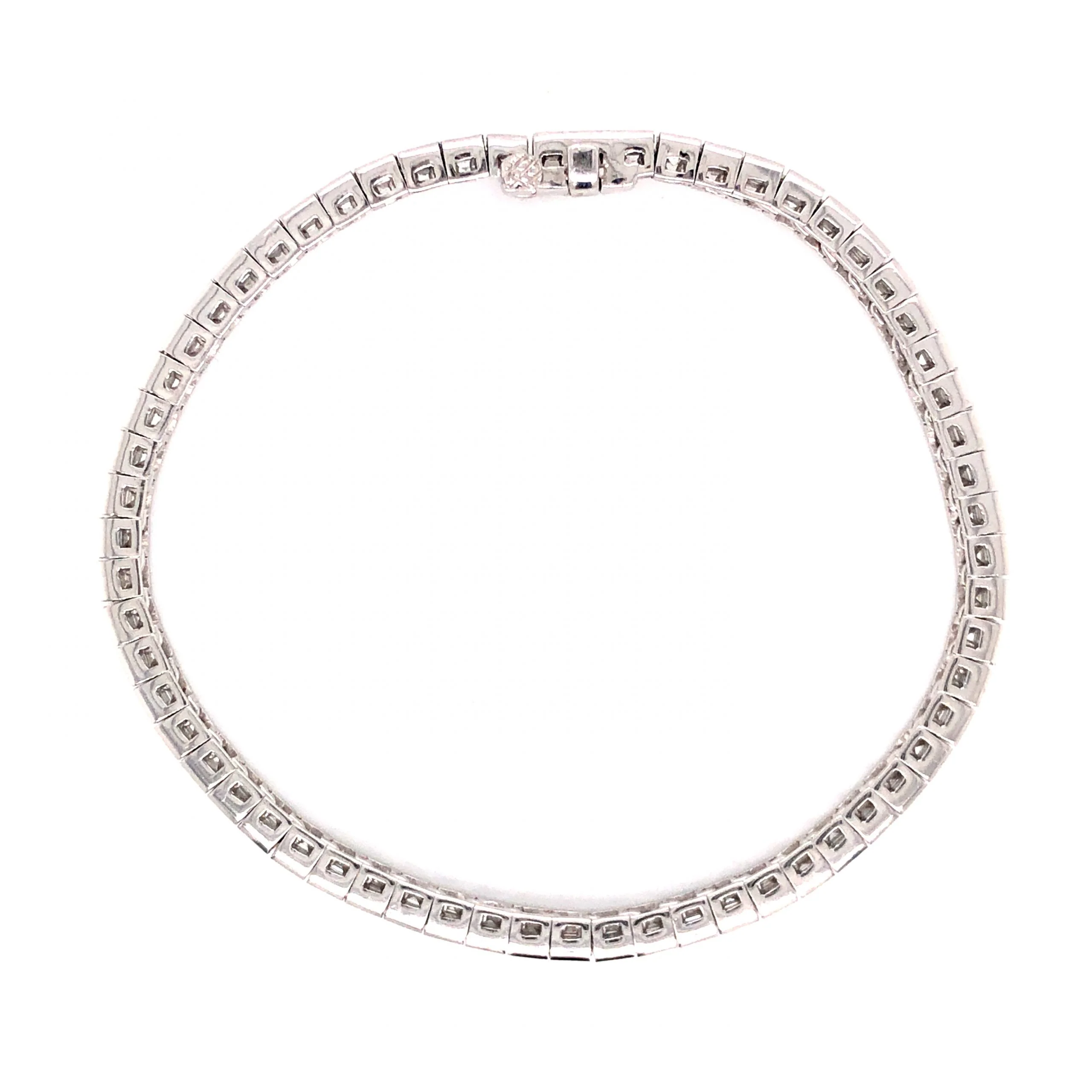 8.40 Square Cut Diamond Tennis Bracelet in Platinum - Image 2