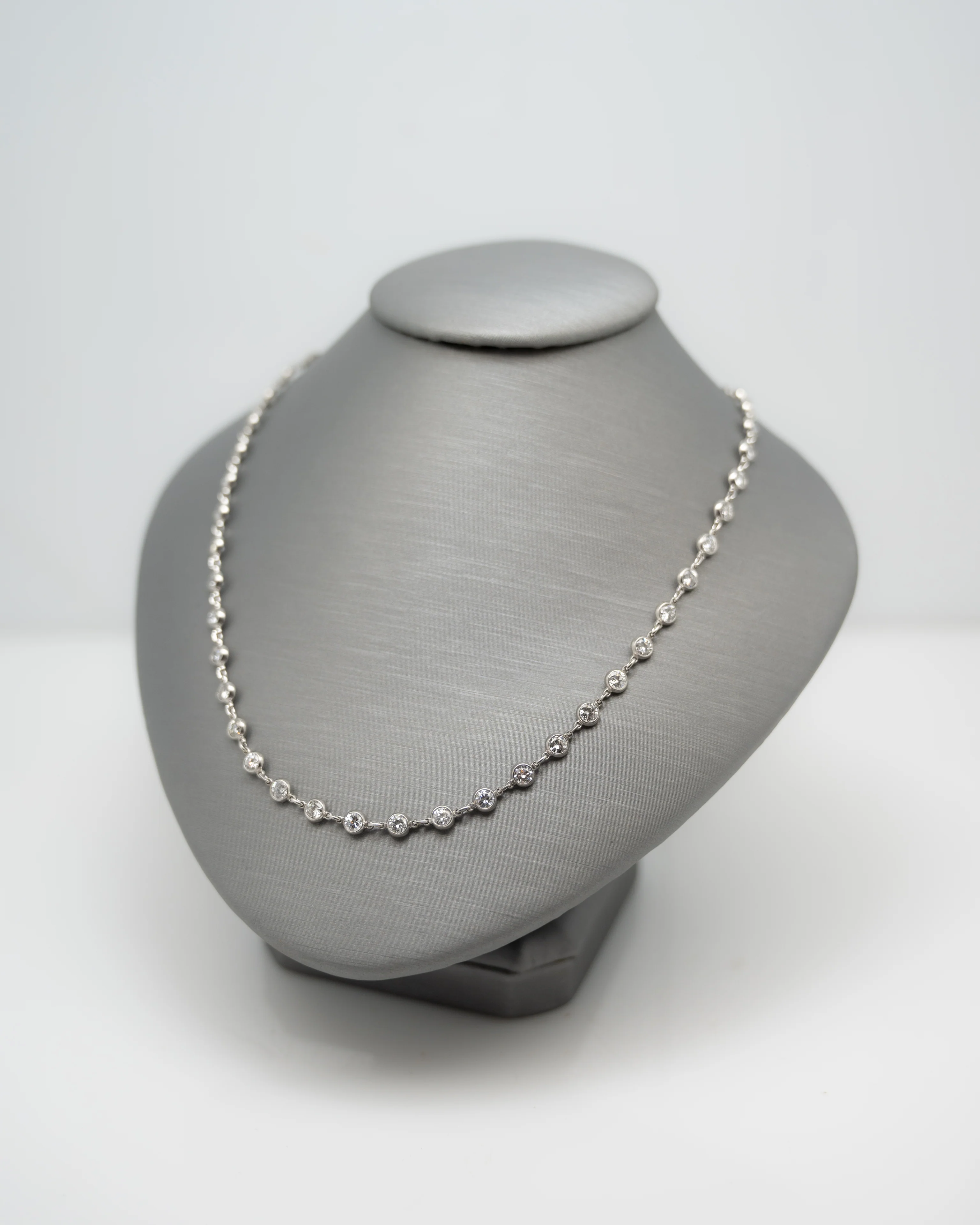 8.45 Bezel Diamond Necklace in Platinum - Image 5