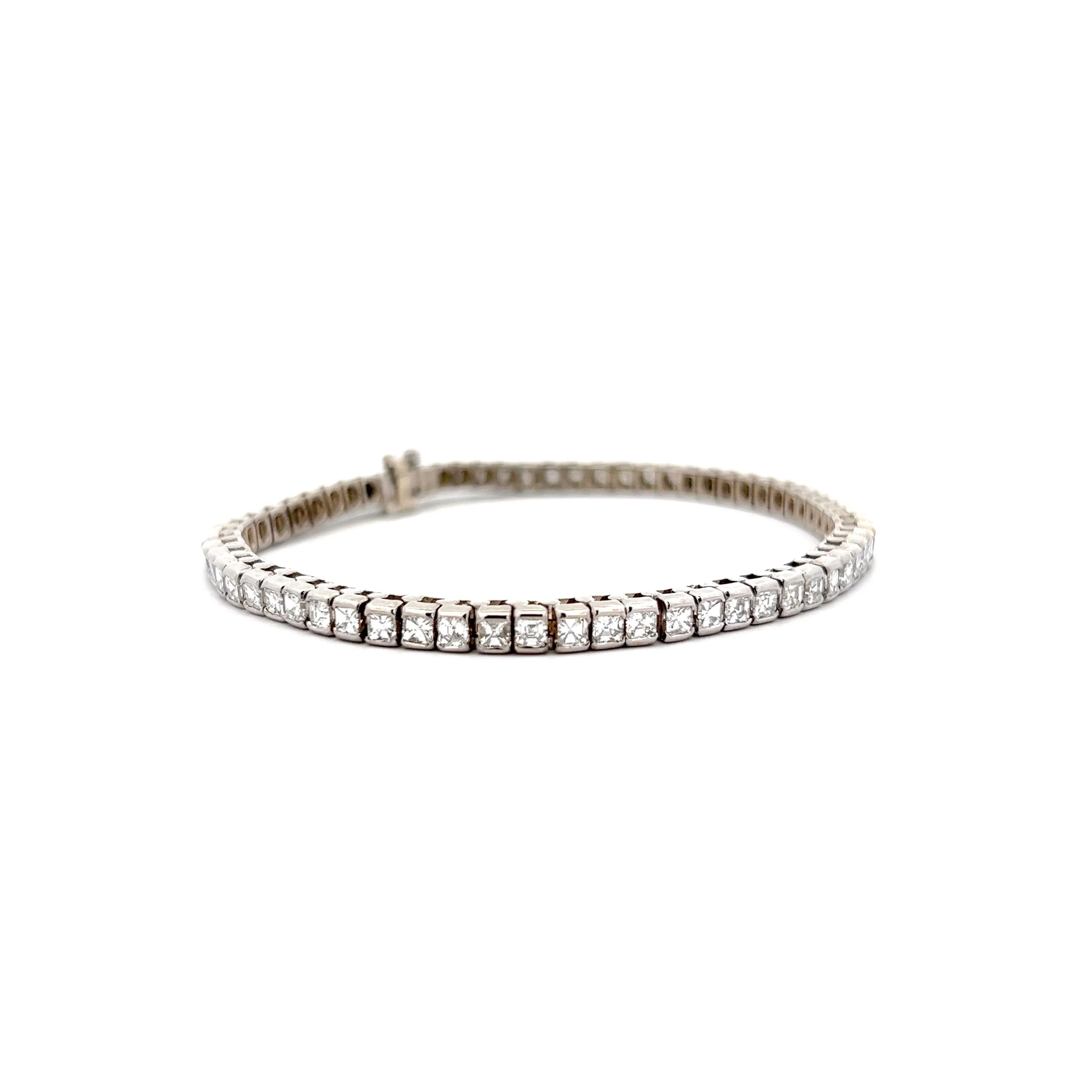 8.58 Asscher Diamond Tennis Bracelet in 14k White Gold - Image 3