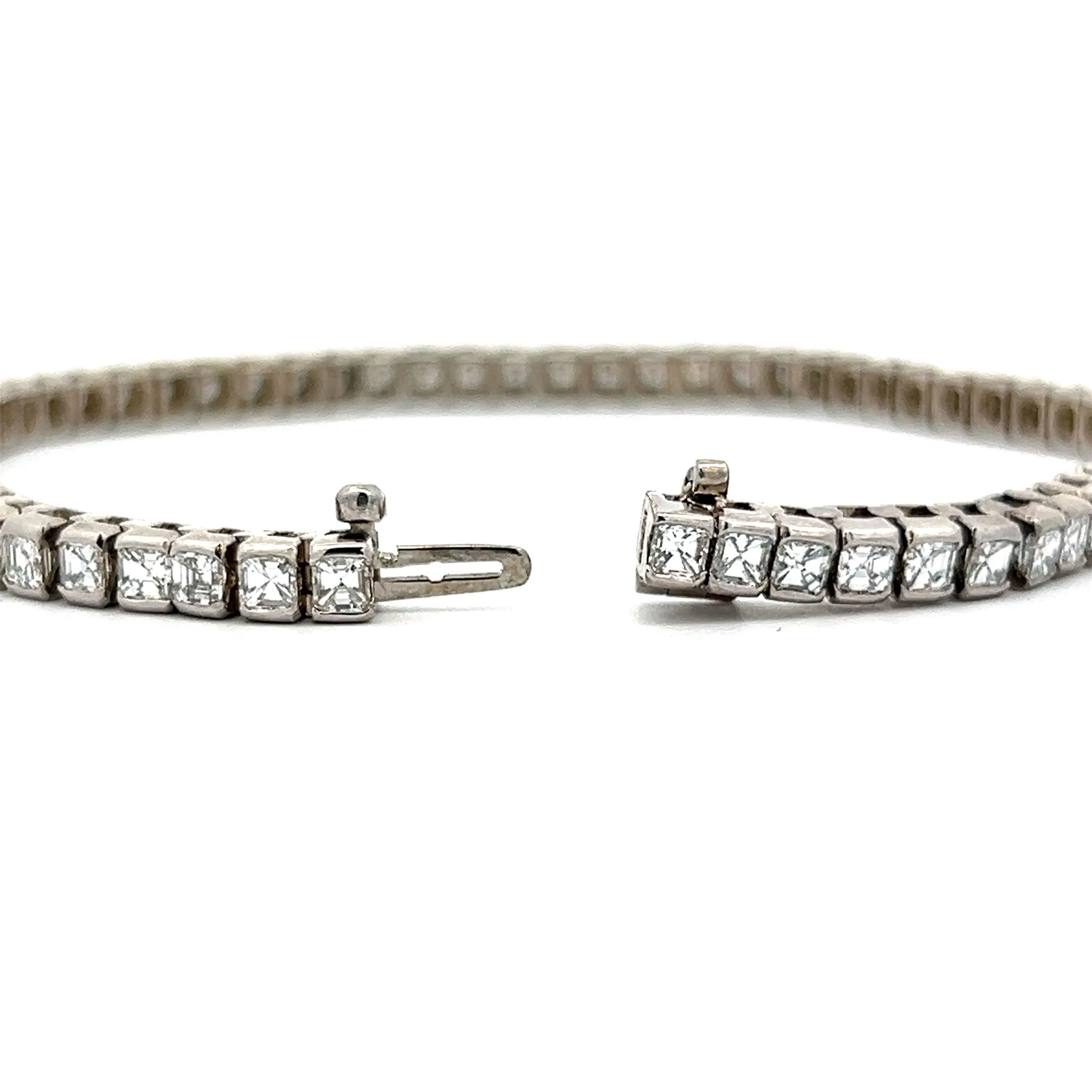 8.58 Asscher Diamond Tennis Bracelet in 14k White Gold - Image 5
