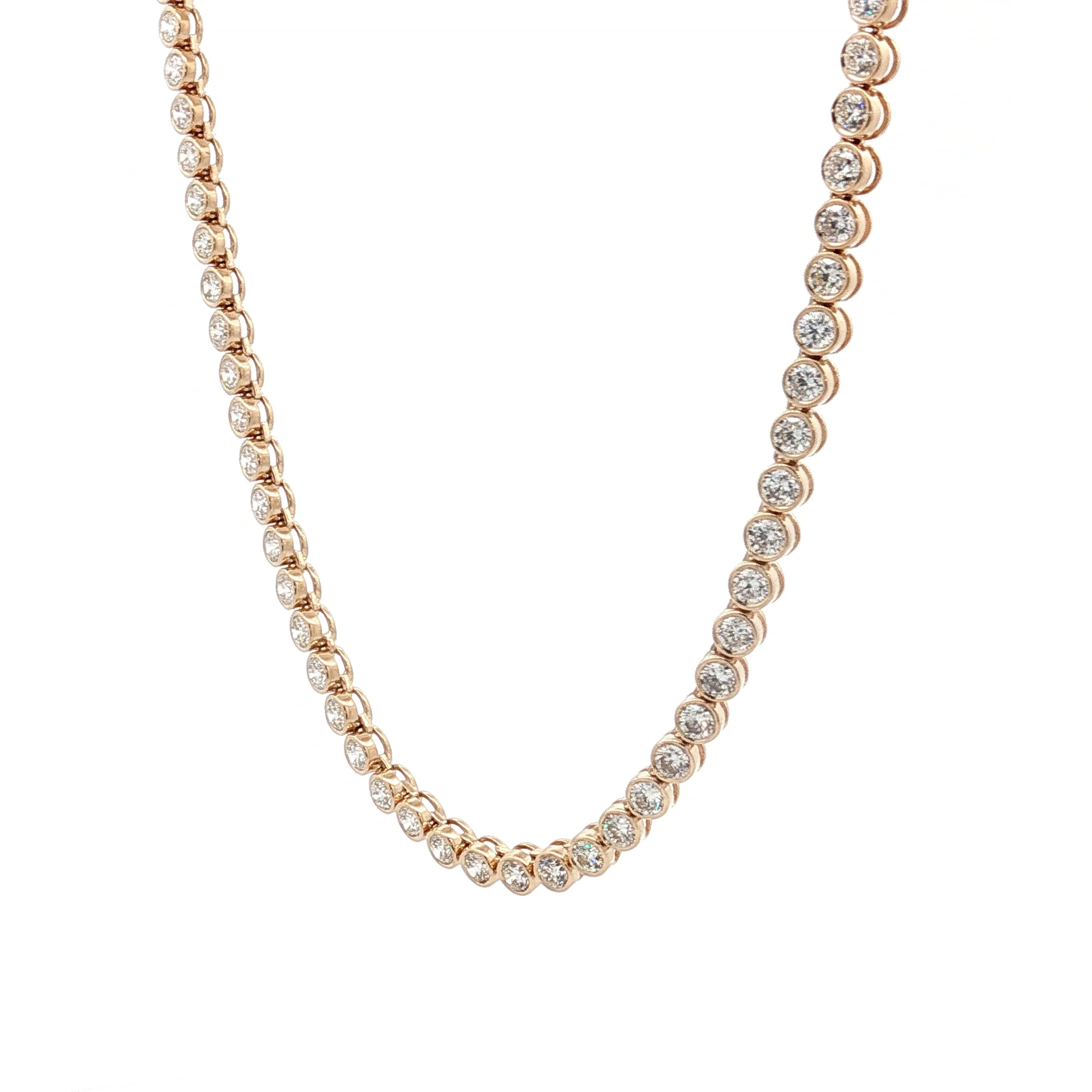 8.80 Round Diamond Tennis Necklace in 14k - Image 2