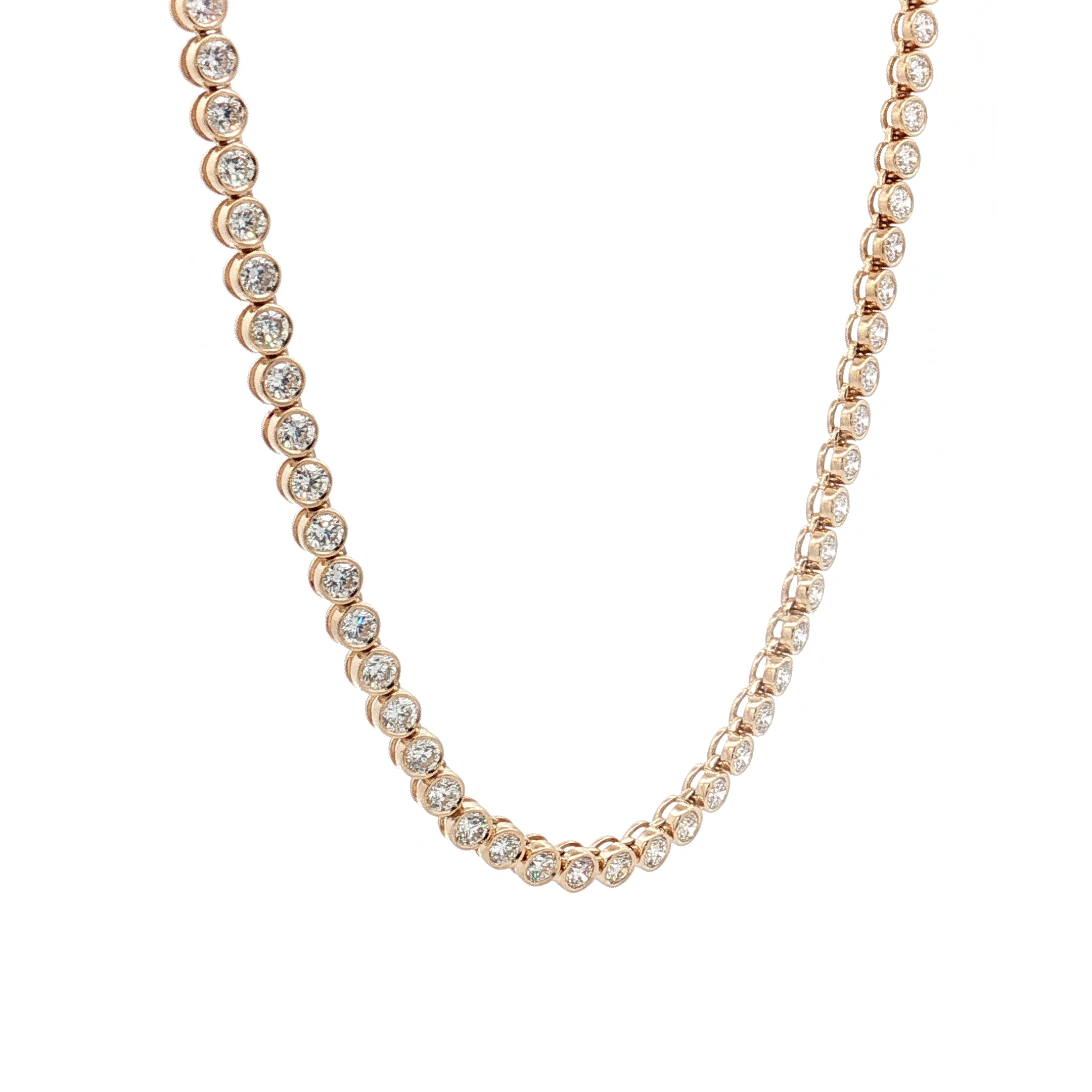 8.80 Round Diamond Tennis Necklace in 14k - Image 3