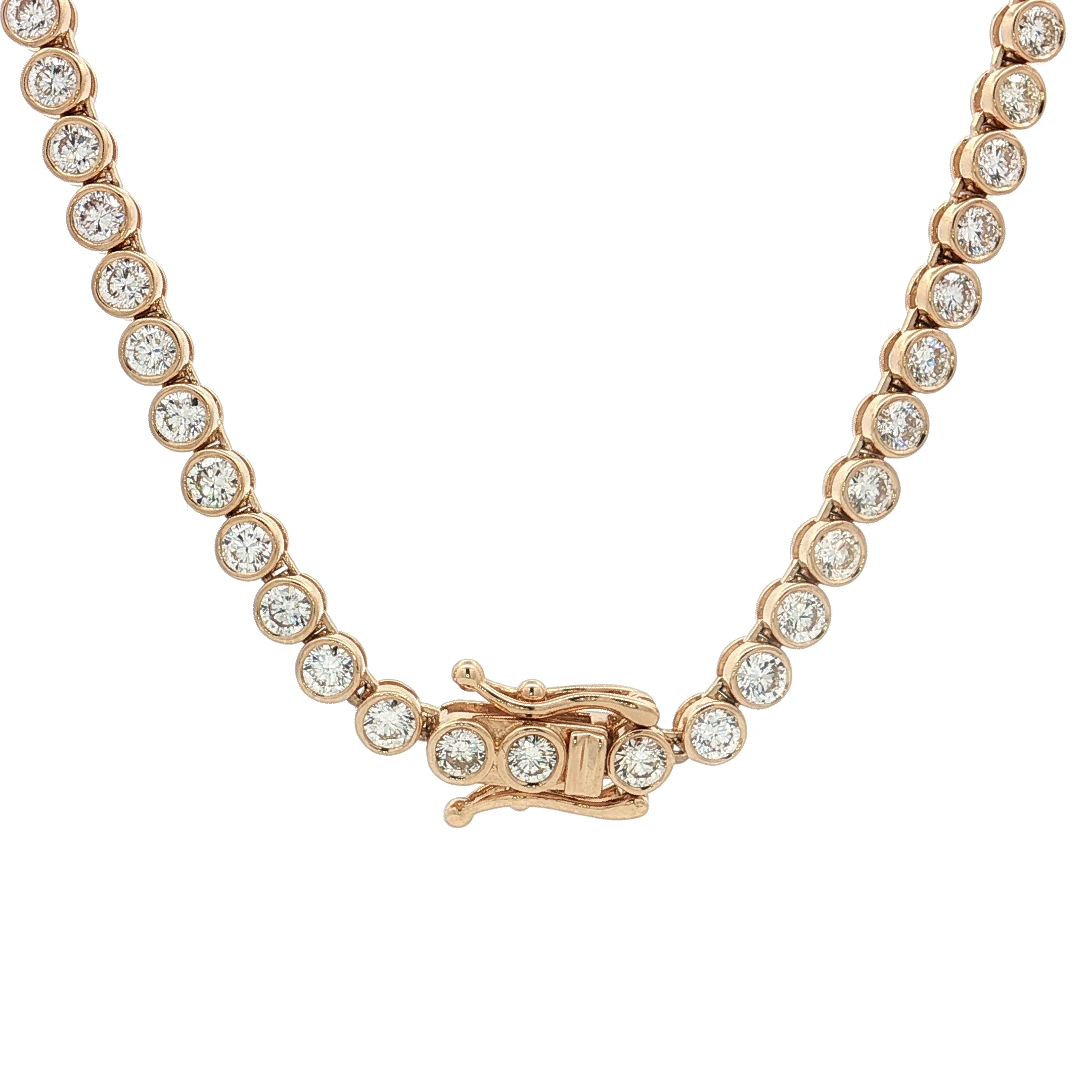 8.80 Round Diamond Tennis Necklace in 14k - Image 4