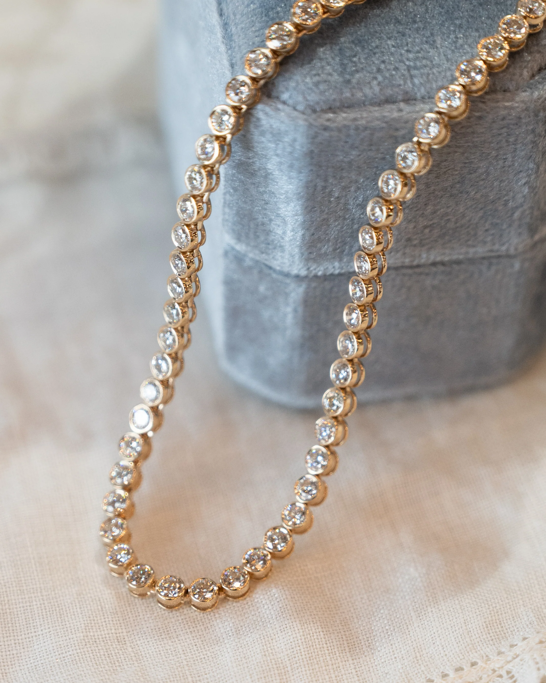 8.80 Round Diamond Tennis Necklace in 14k - Image 5
