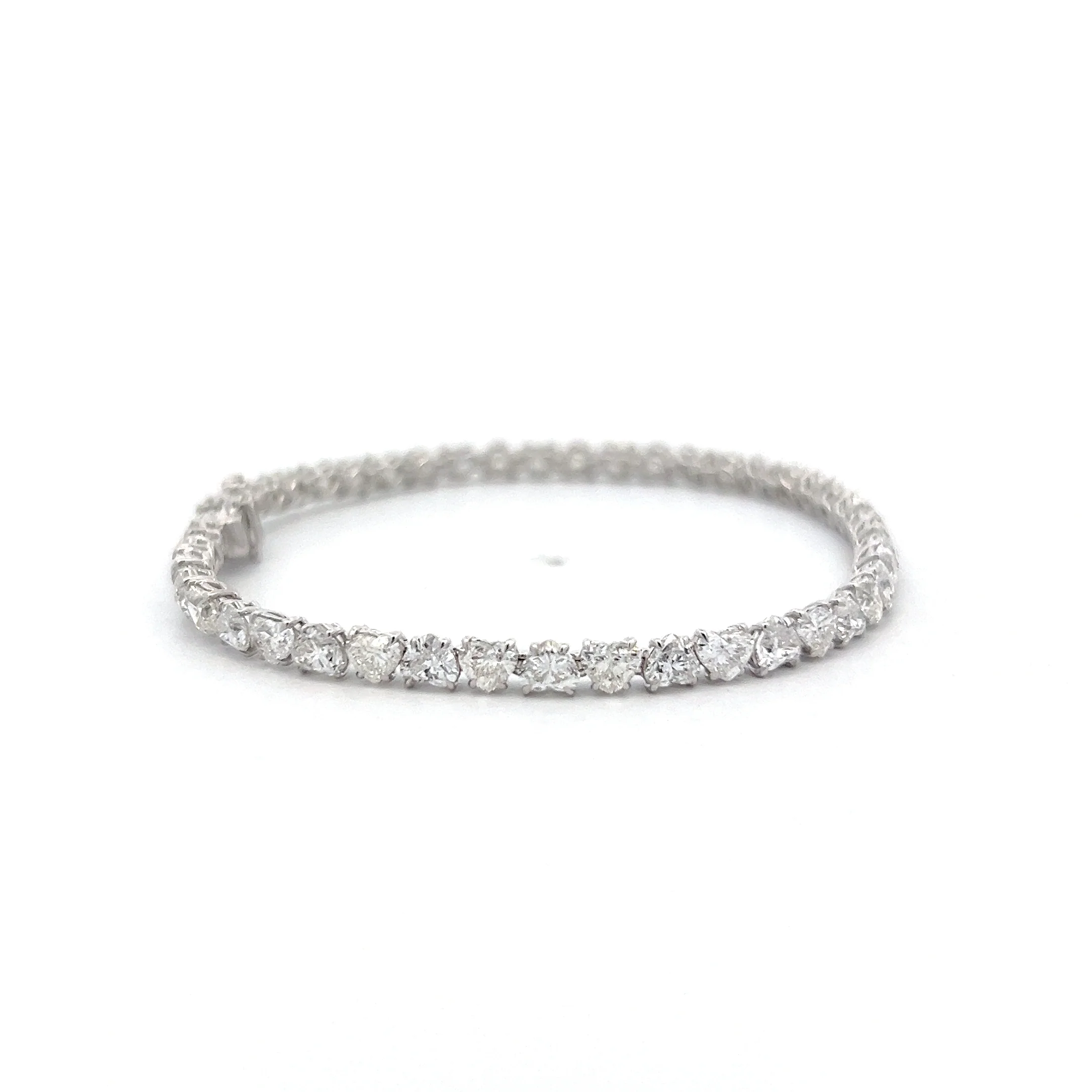 8.81 Heart Diamond Tennis Bracelet in 18k White Gold - Image 3