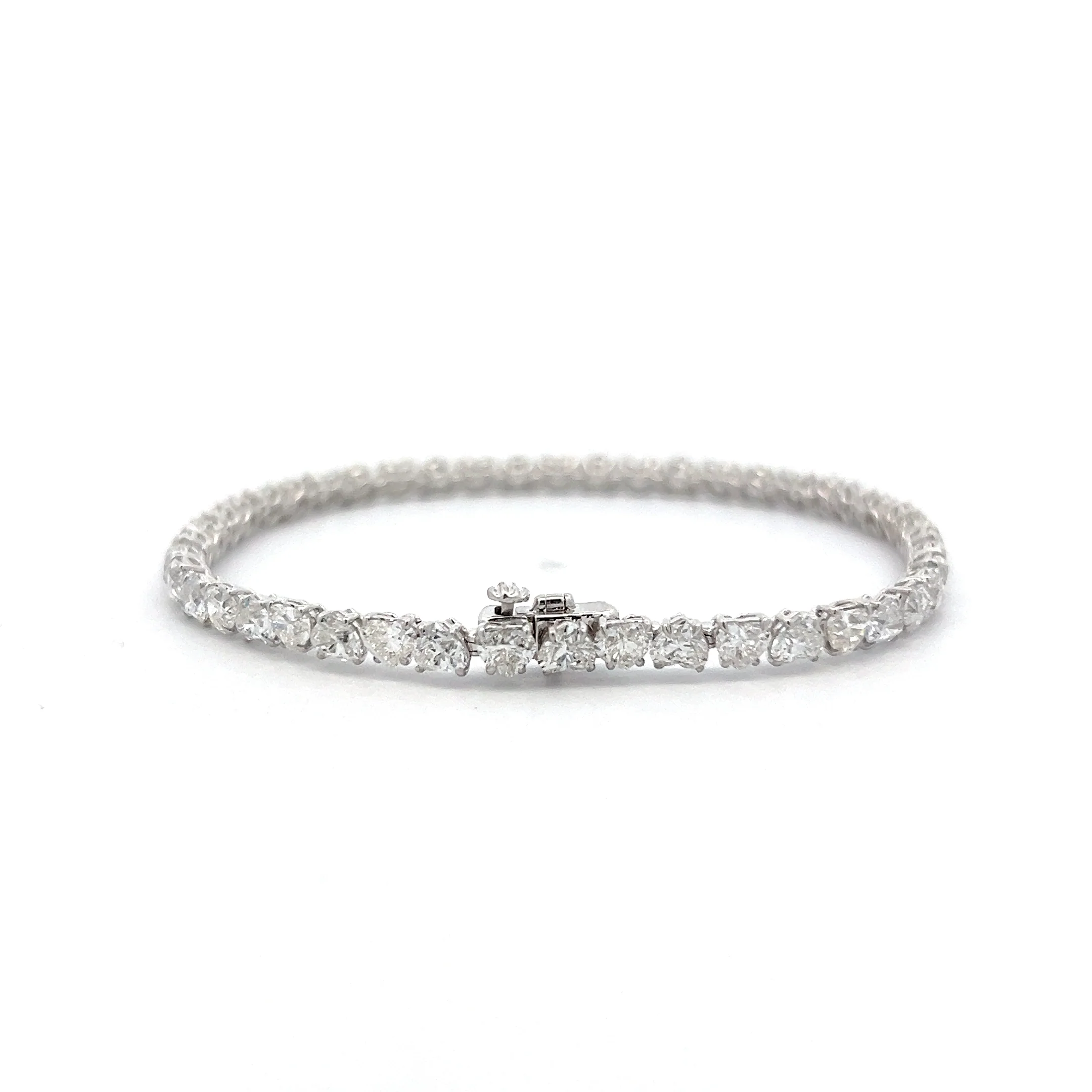 8.81 Heart Diamond Tennis Bracelet in 18k White Gold - Image 4