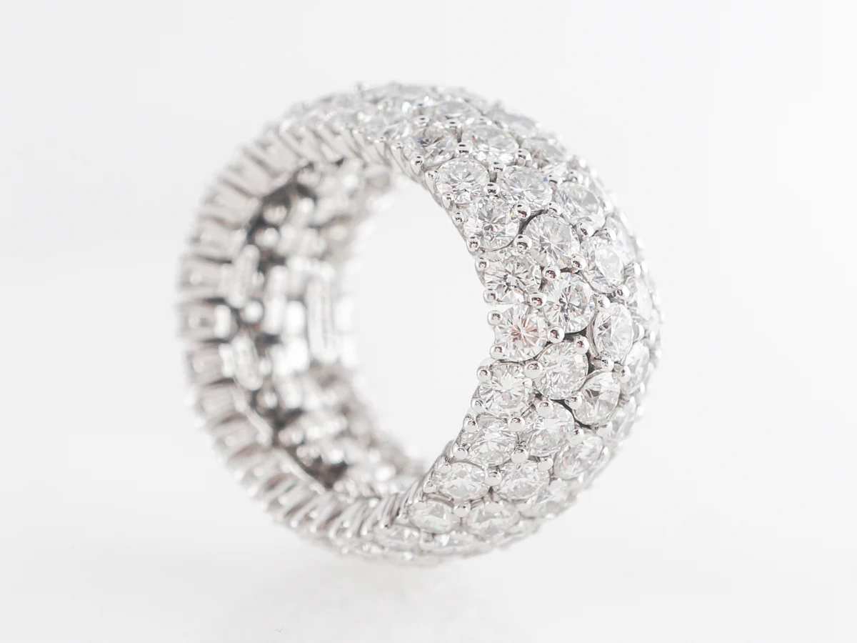 8 Carat Flexible Pave Diamond Ring in Platinum - Image 3