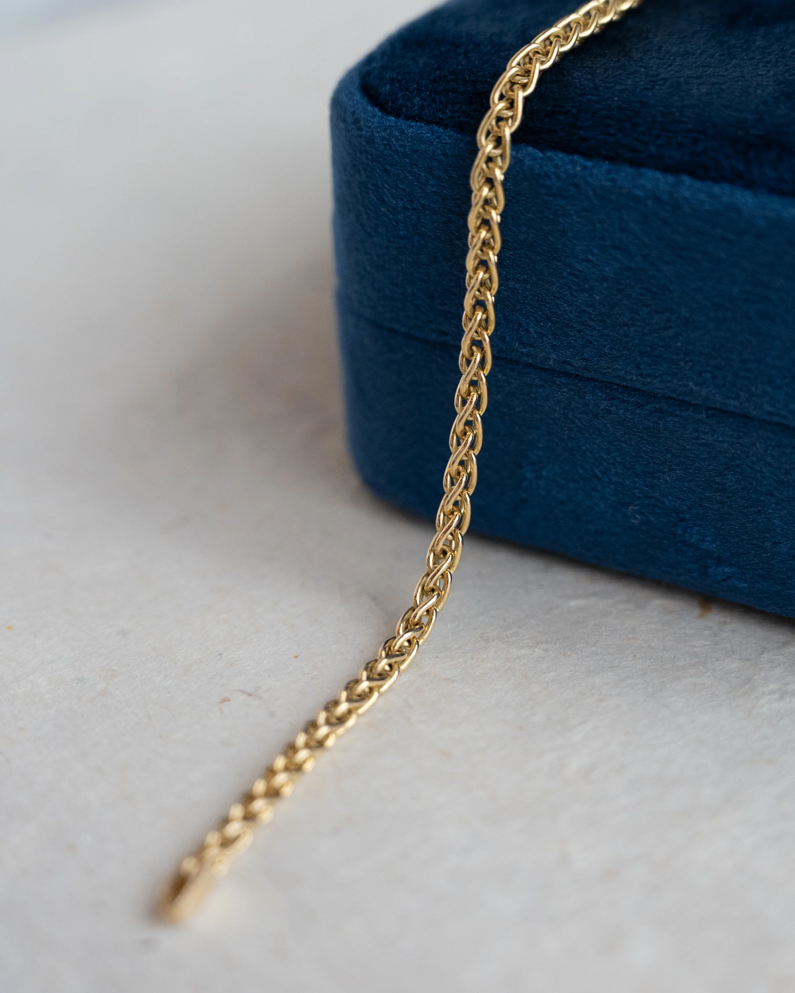 8" Wheat Chain Bracelet 14k Yellow Gold - Image 5