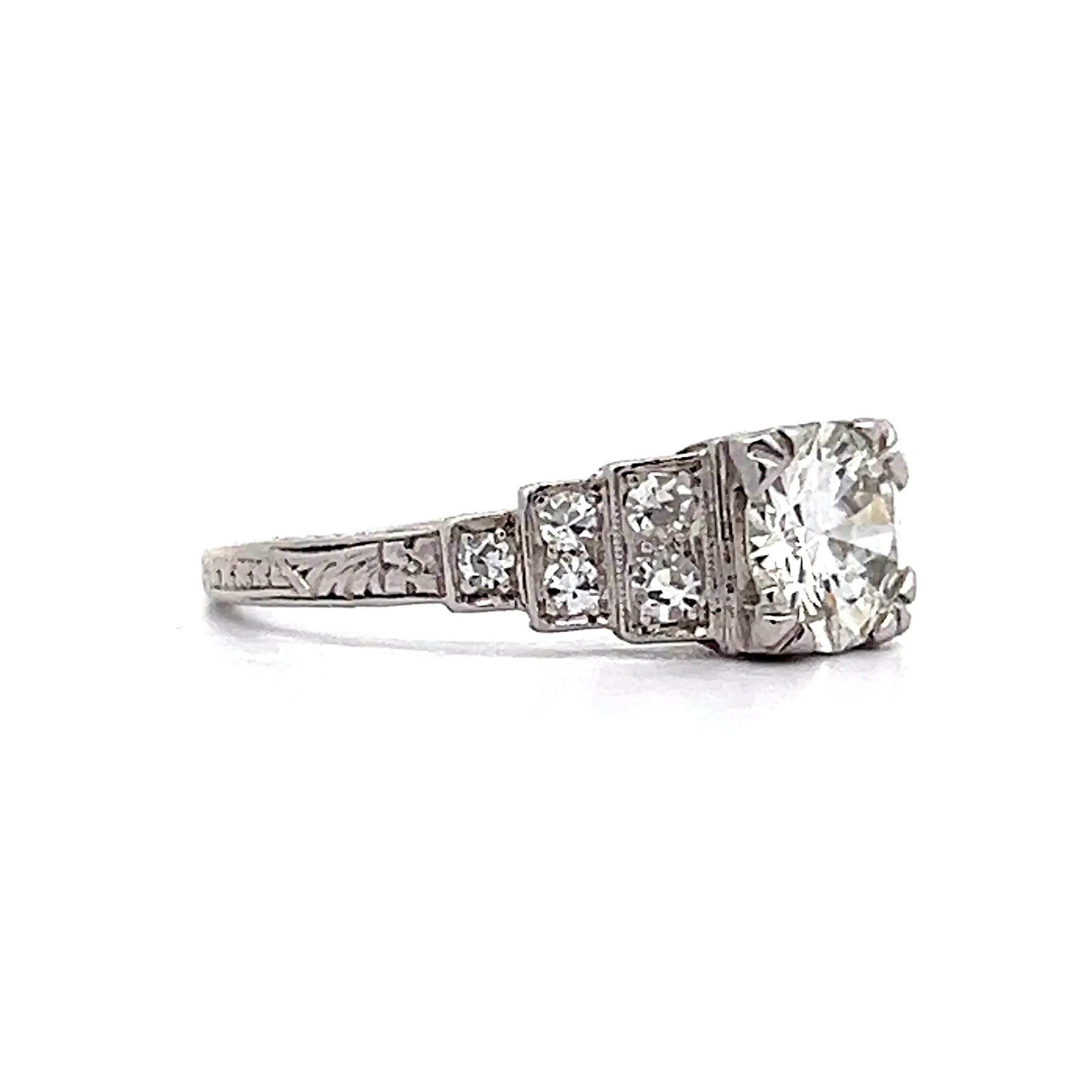 .80 Antique Deco Diamond Step Engagement Ring in Platinum - Image 3
