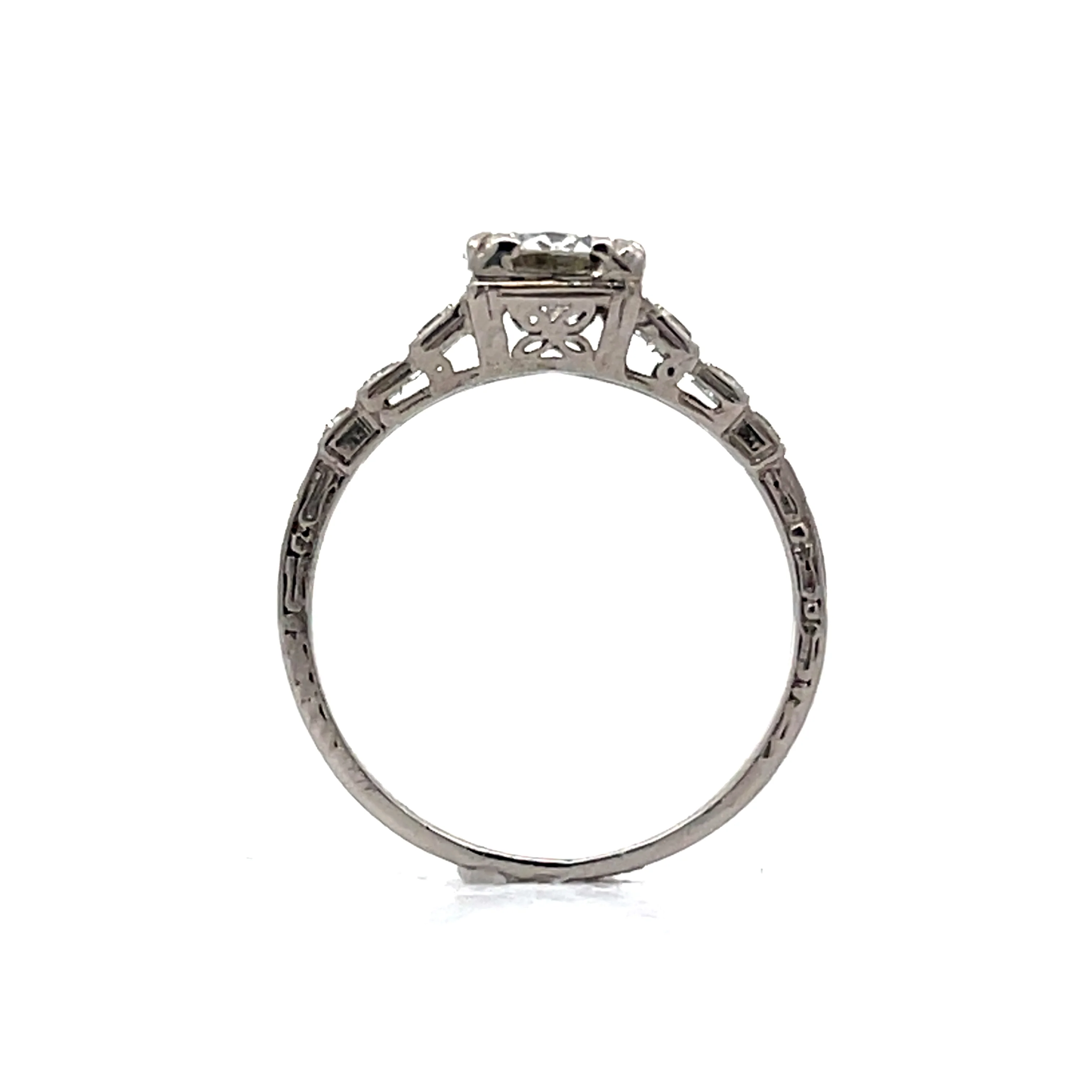 .80 Antique Deco Diamond Step Engagement Ring in Platinum - Image 4