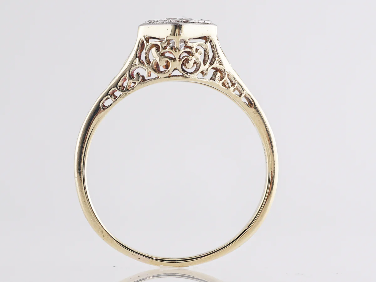 .80 Art Deco Two-Tone Diamond Engagement Ring in 14k - Image 4
