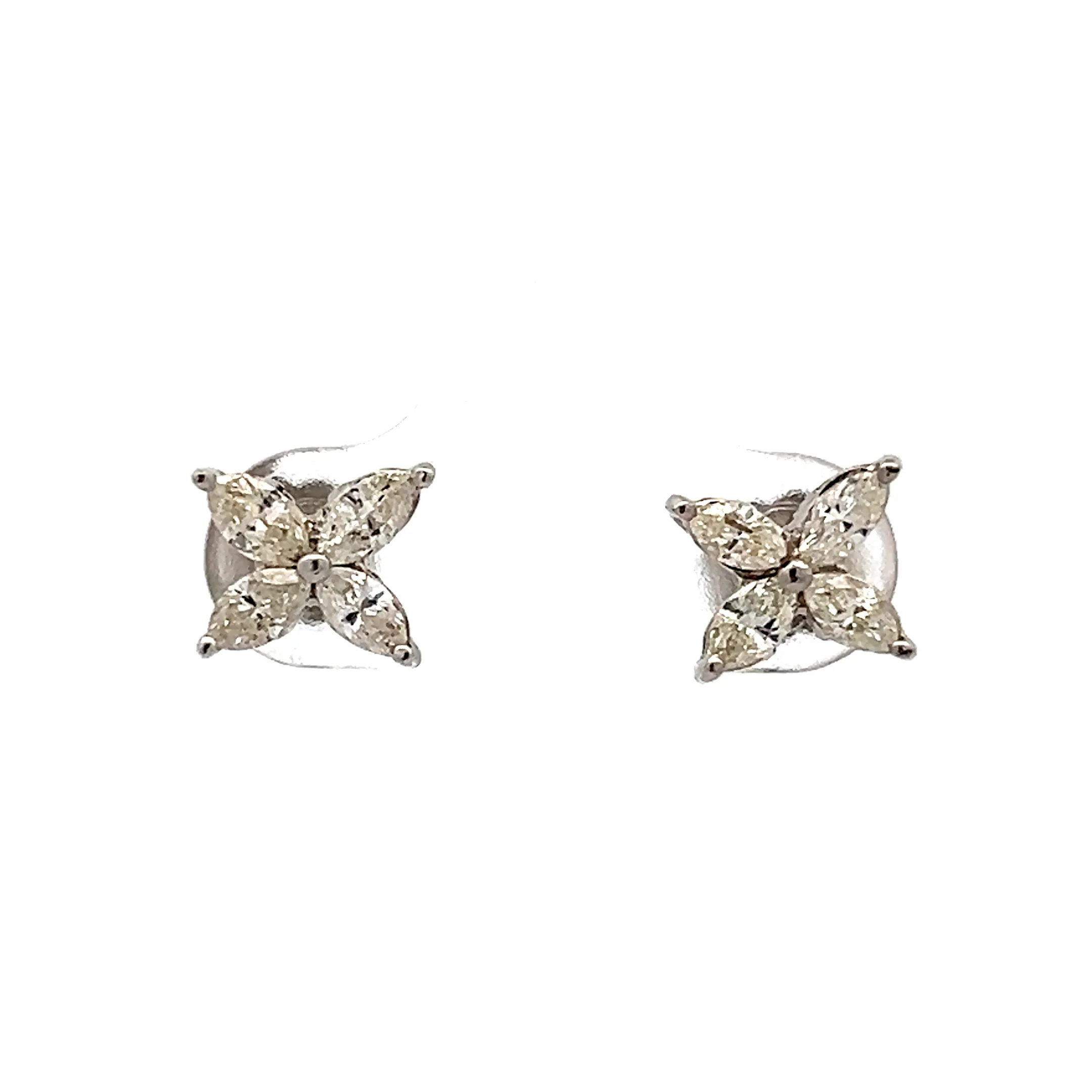 .80 Marquis Diamond Cluster Stud Earrings in 18k