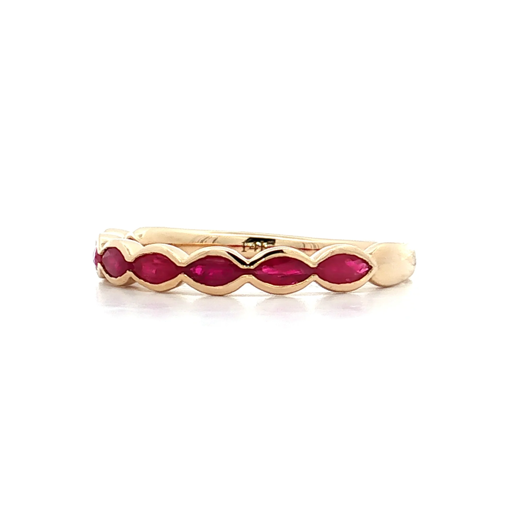 .80 Marquise Cut Ruby Wedding Band 14k - Image 2