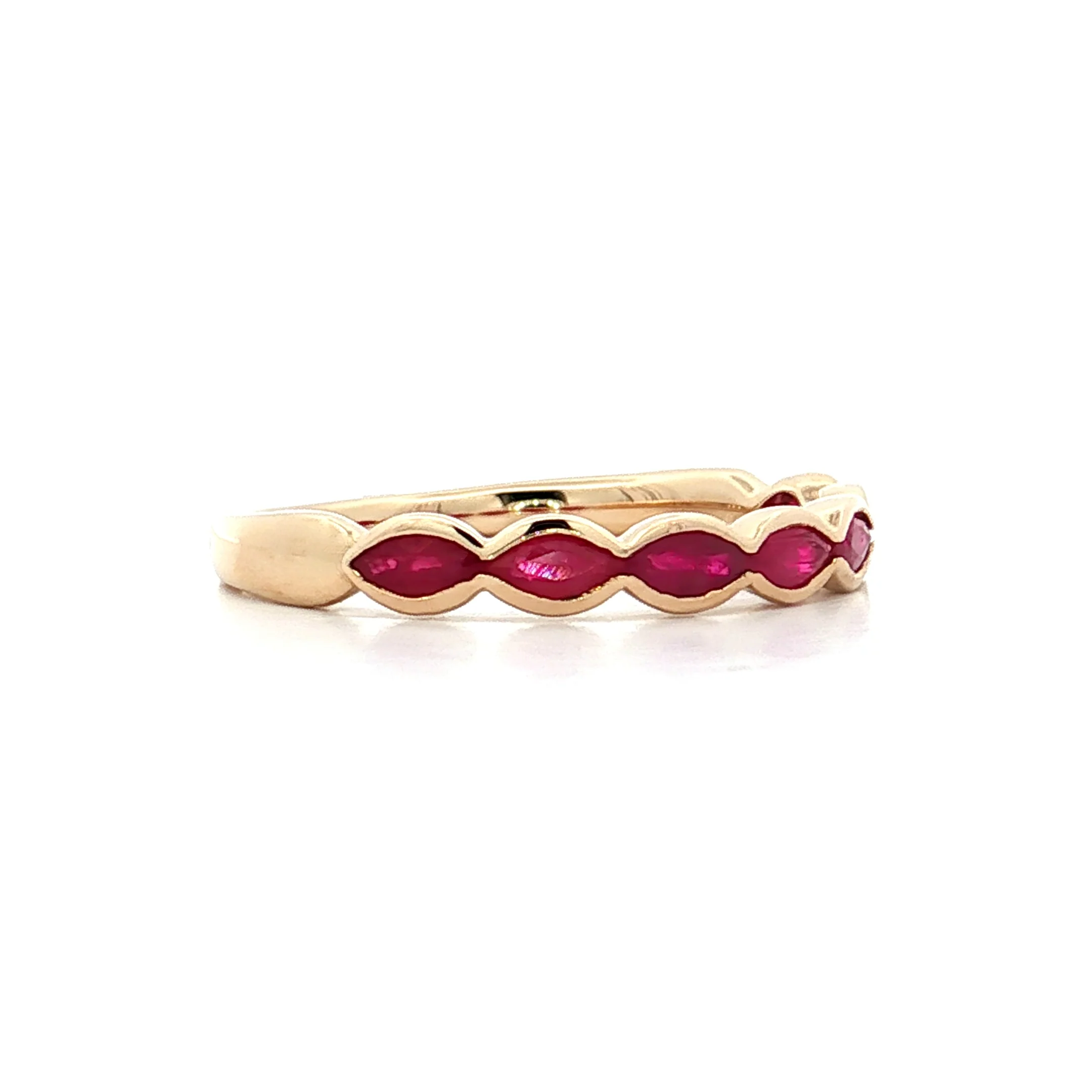 .80 Marquise Cut Ruby Wedding Band 14k - Image 3