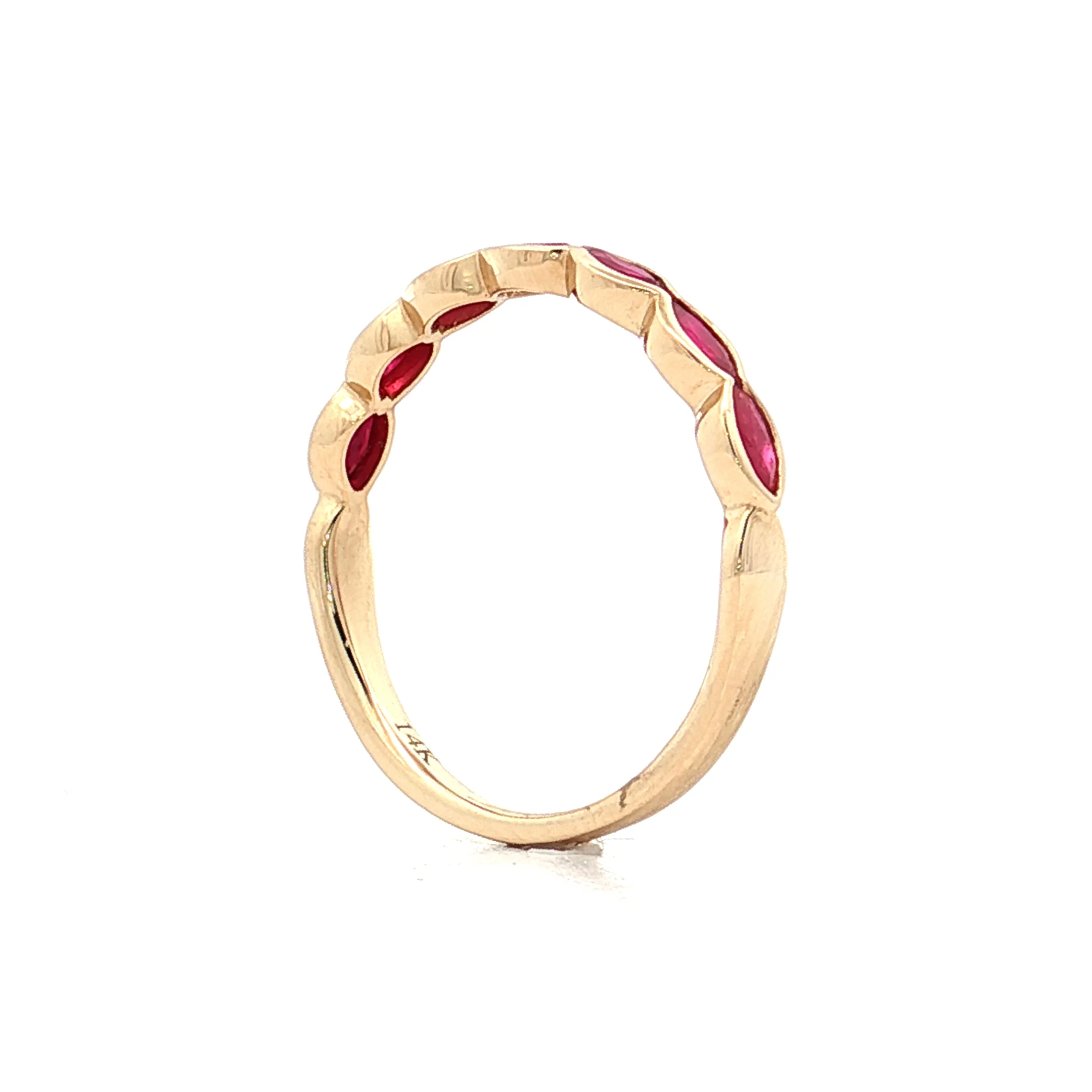 .80 Marquise Cut Ruby Wedding Band 14k - Image 5