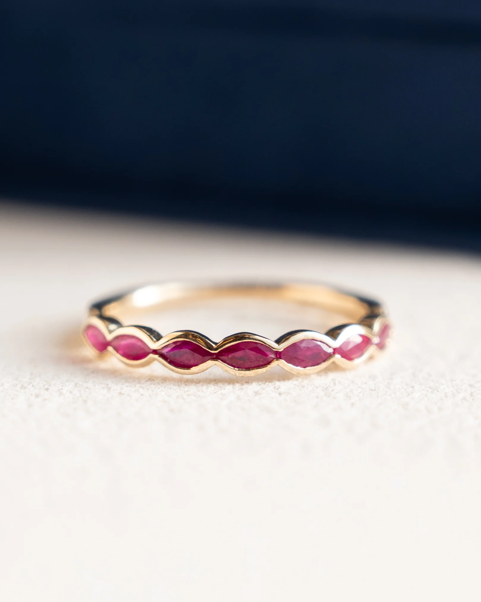 .80 Marquise Cut Ruby Wedding Band 14k - Image 6