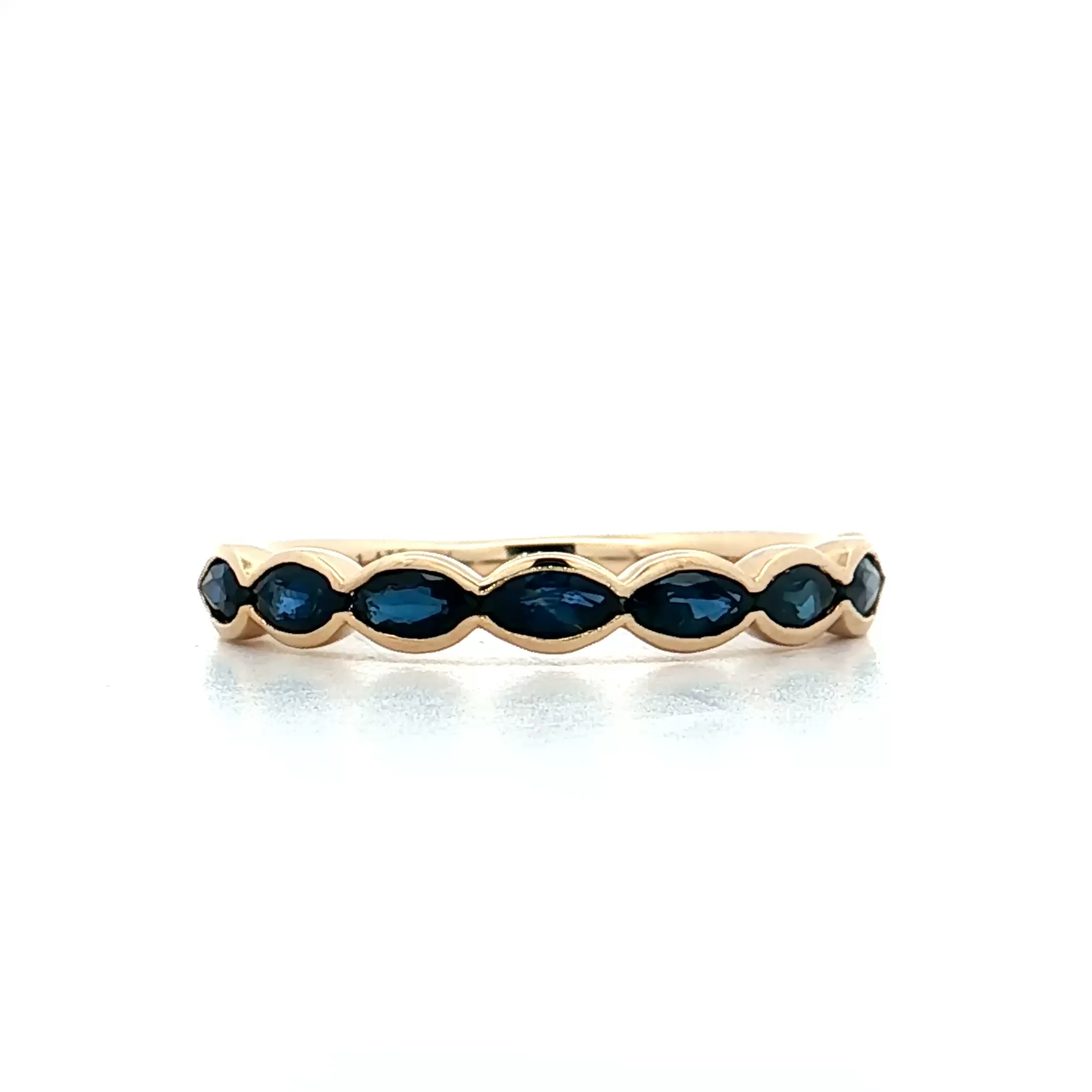 .80 Marquise Cut Sapphire Wedding Band 14k