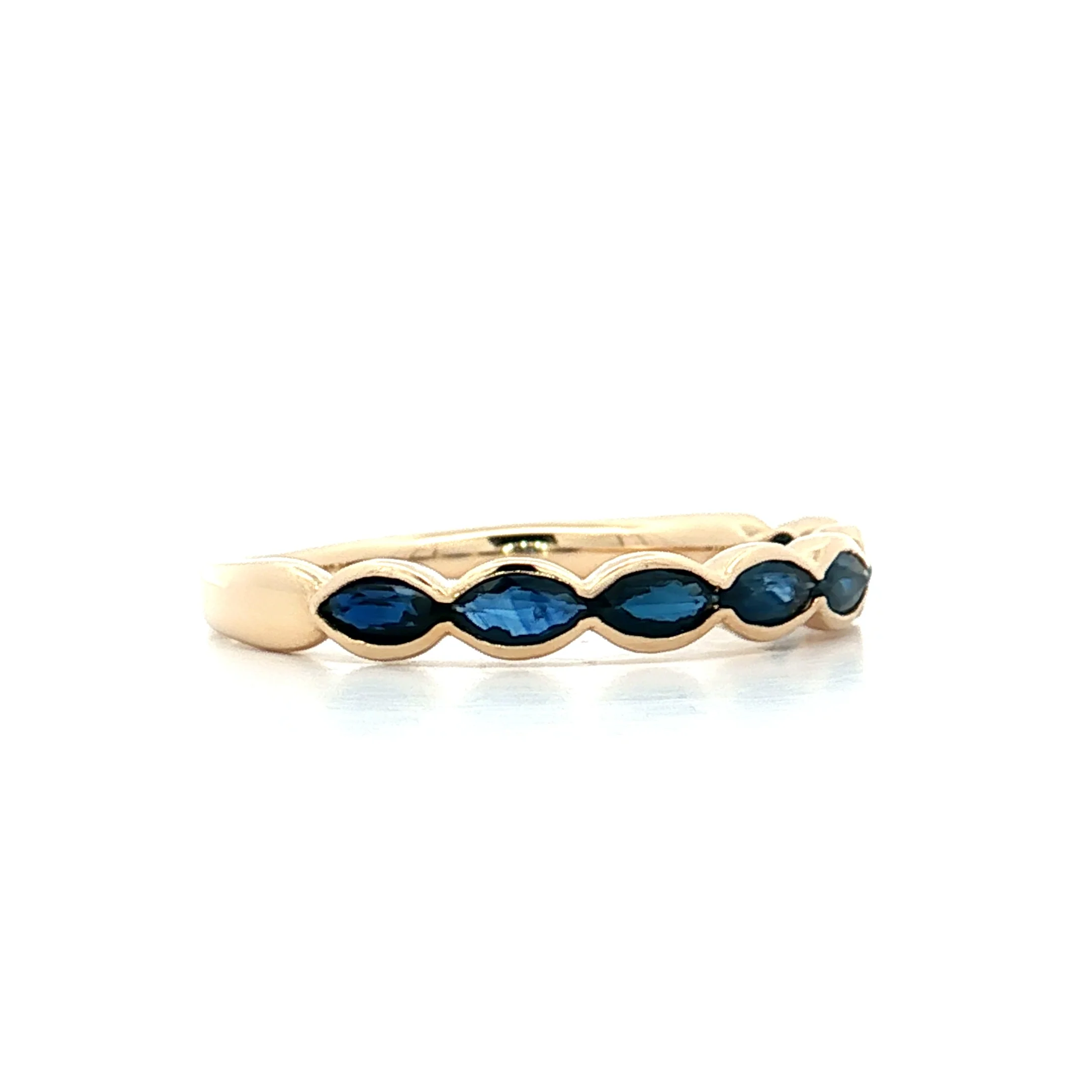 .80 Marquise Cut Sapphire Wedding Band 14k - Image 3