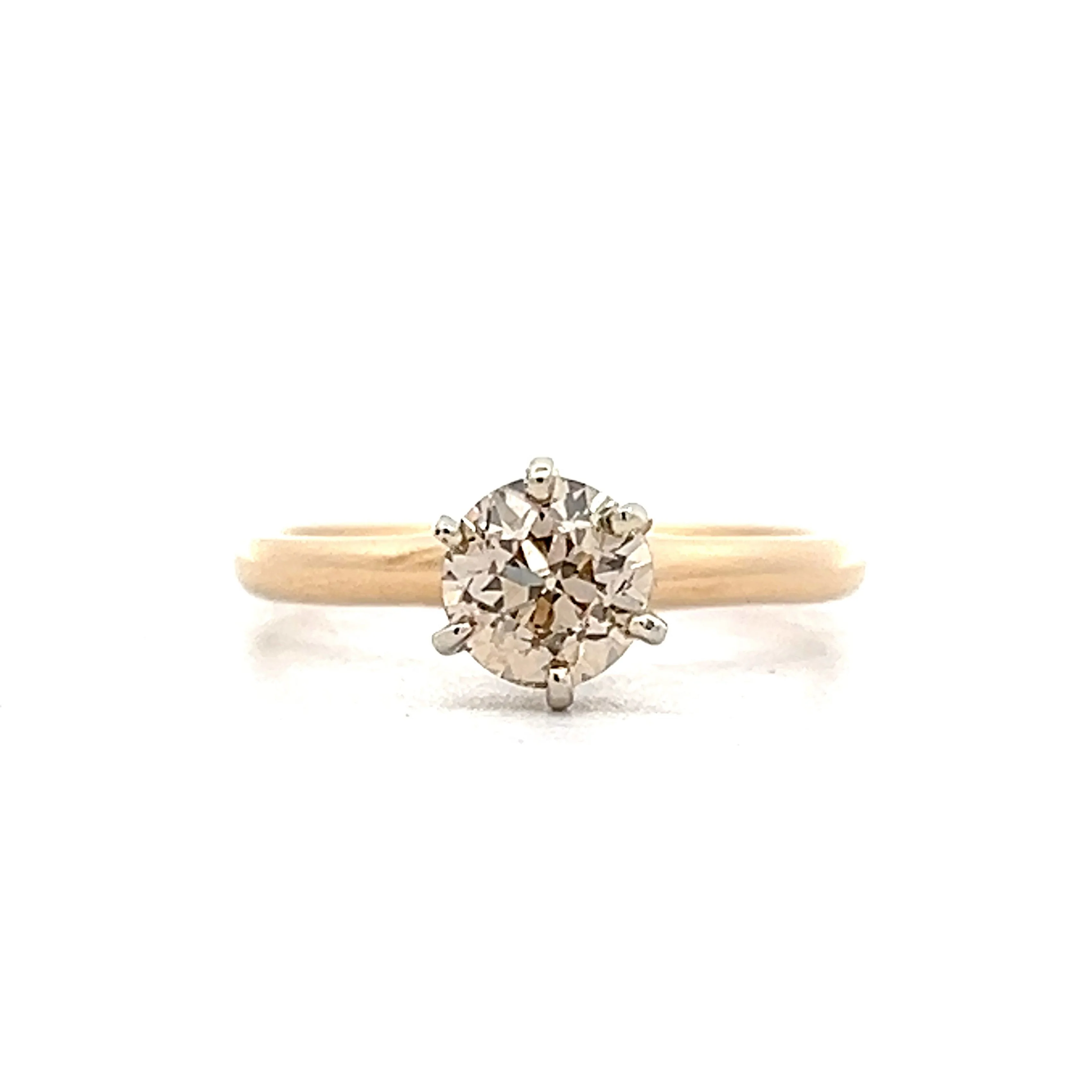 .80 Retro Diamond Engagement Ring in 14k Yellow Gold