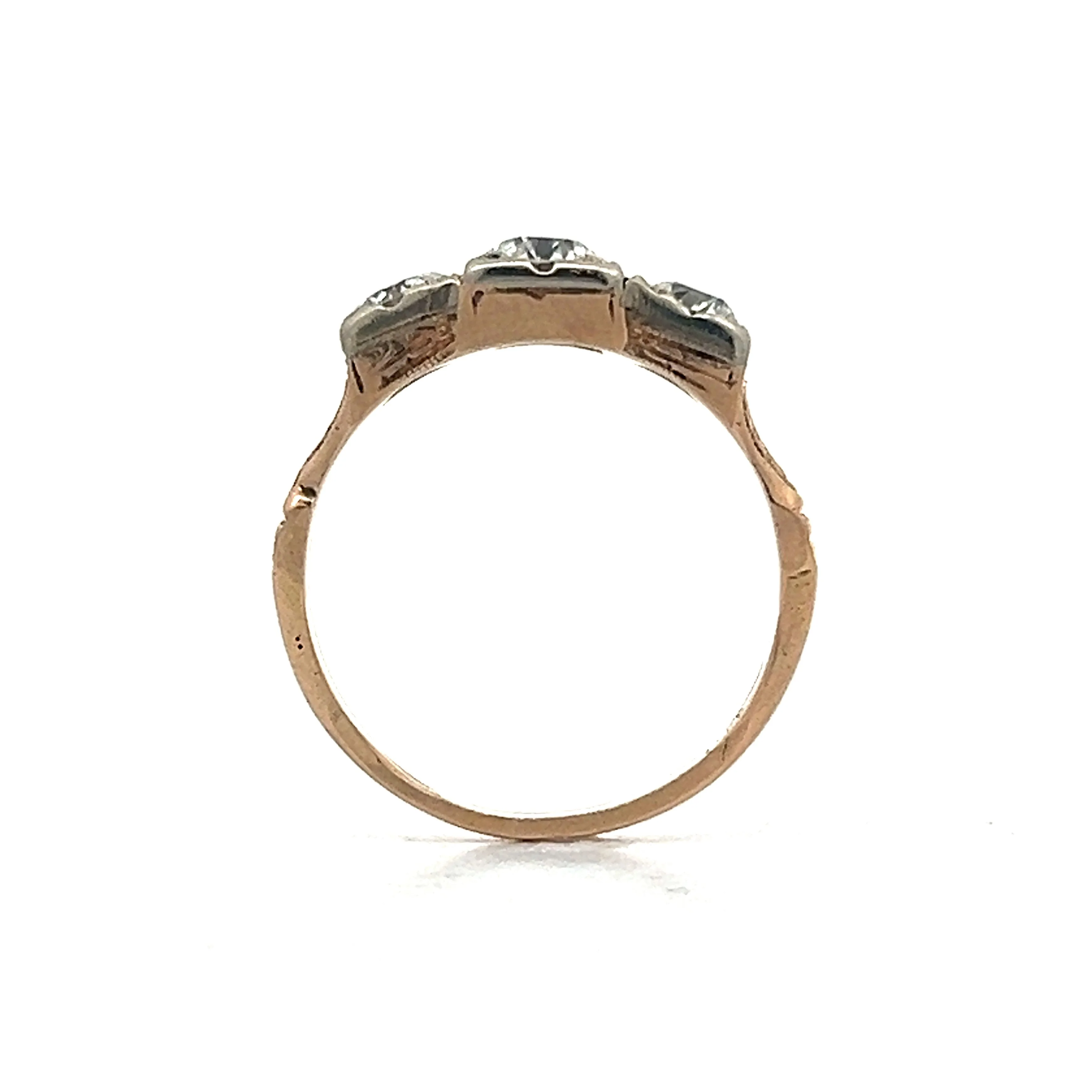 .80 Retro Old European Diamond Three Stone Engagement Ring - Image 4